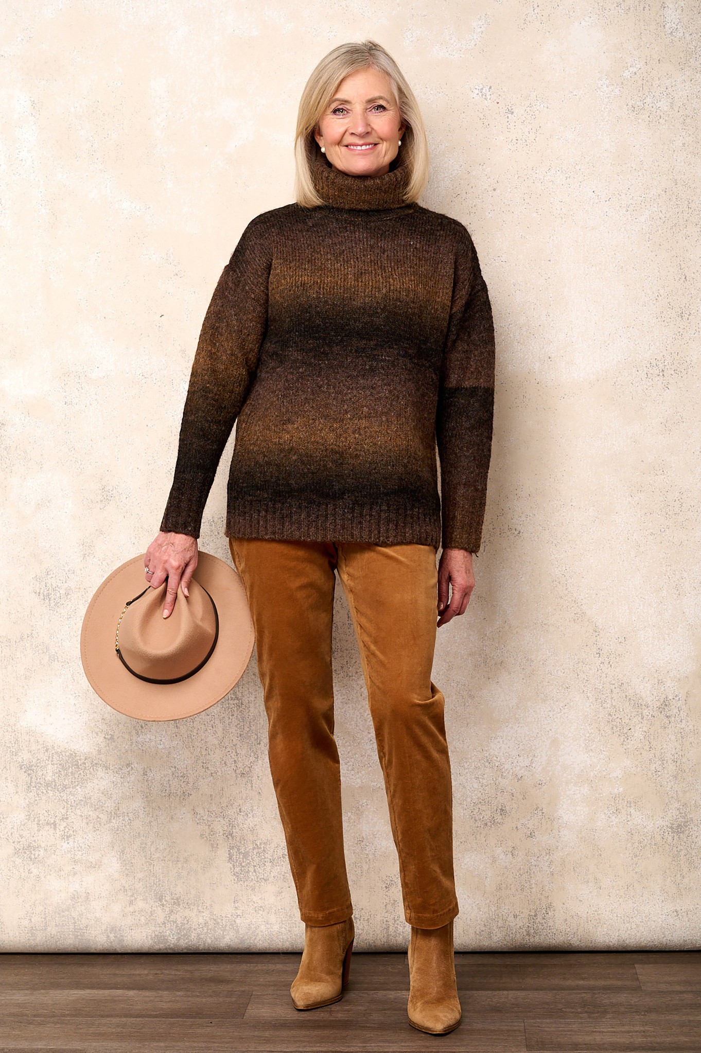 Robell Bella Needlecord Trousers Caramel 291