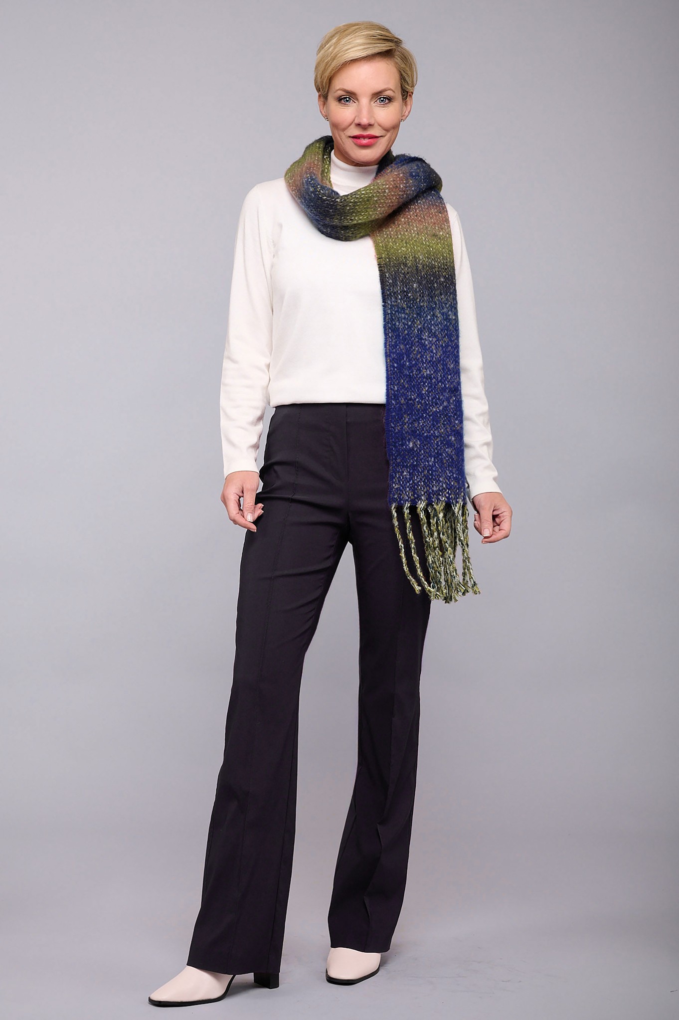 Robell Joella Stretch Bootleg Trouser Navy 69