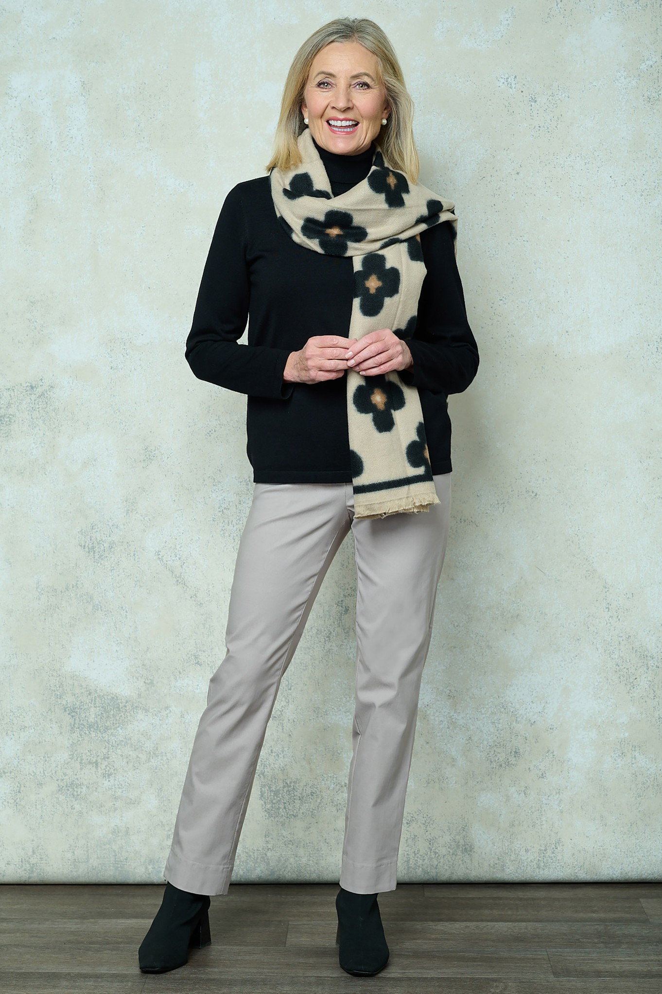 Robell Marie Petite Winter Weight Trousers Mushroom 111