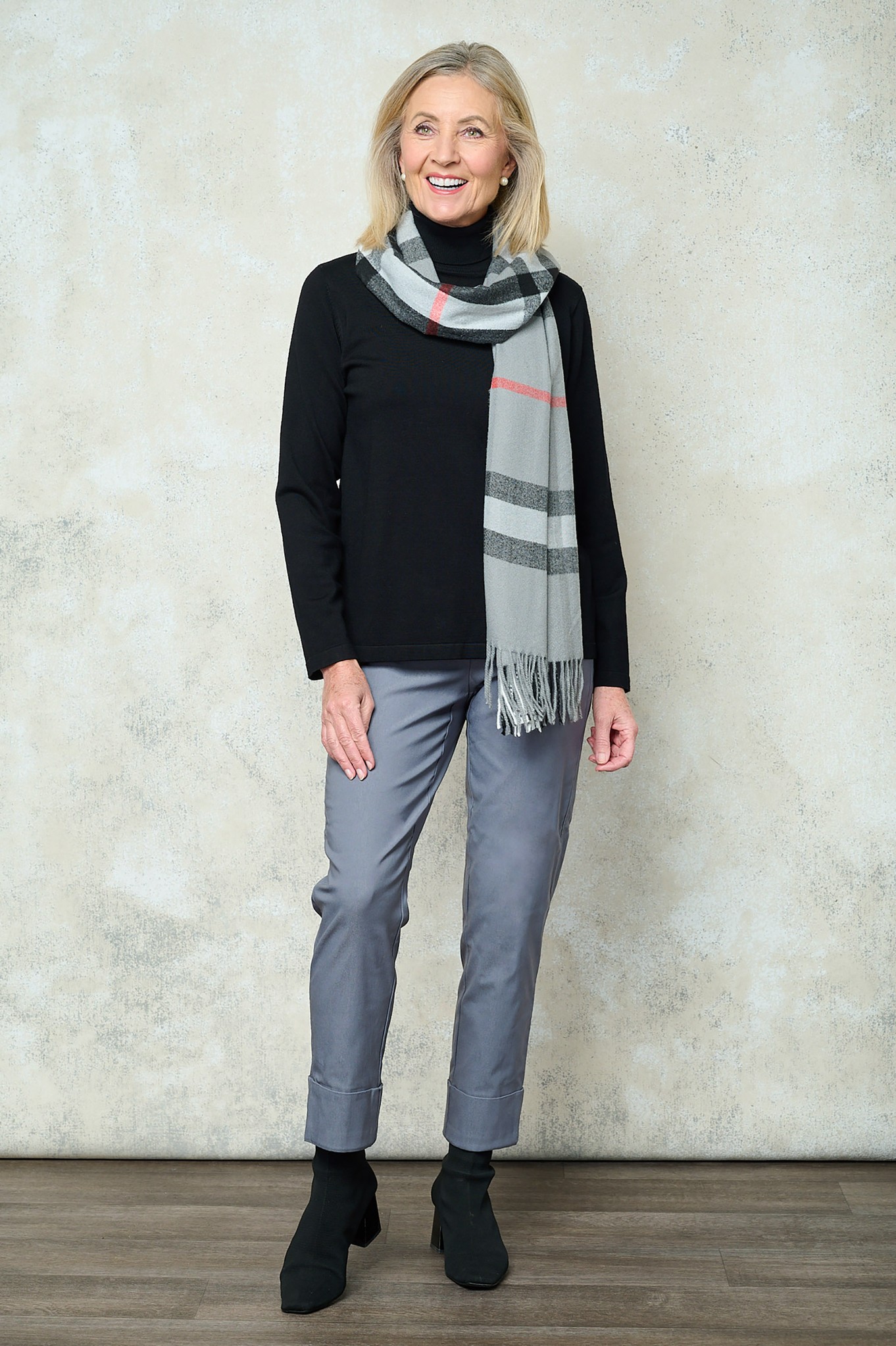 Robell Bella 09 Fleece Lined Trousers Frost Grey 960