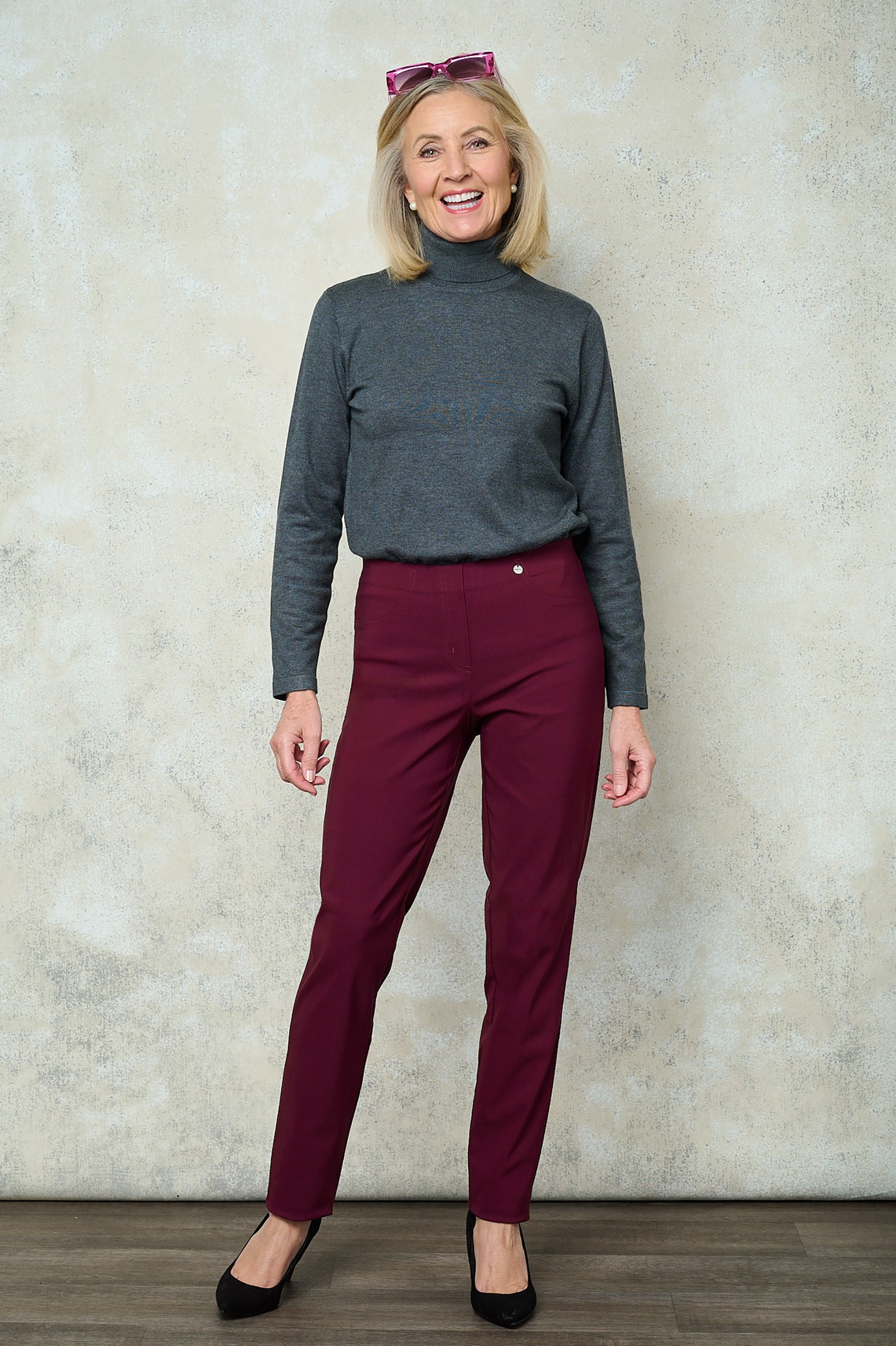 Robell Bella Full Length Trouser Bordeaux 562