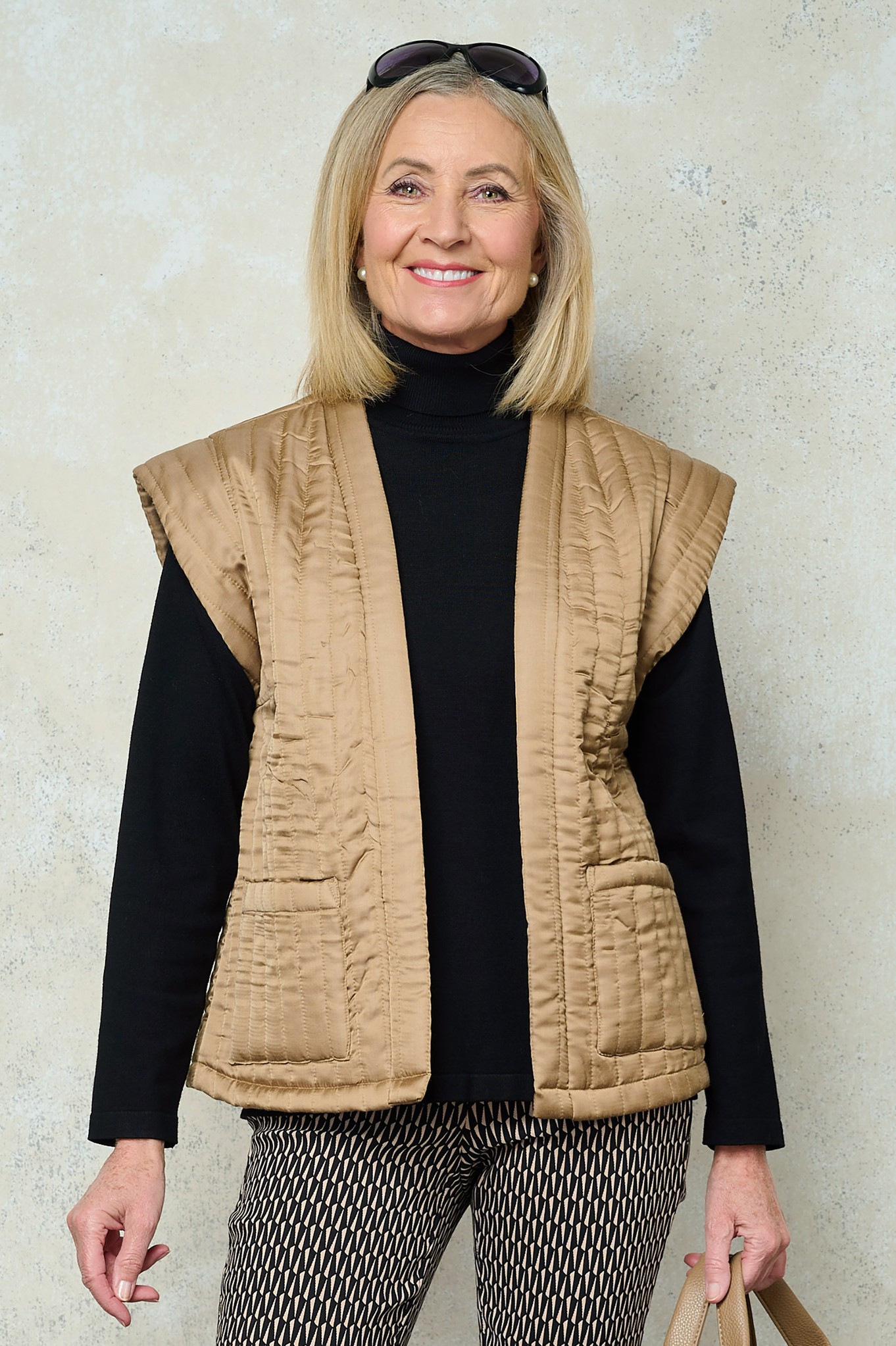 Sunday Evina Quilted Waistcoat Camel 16