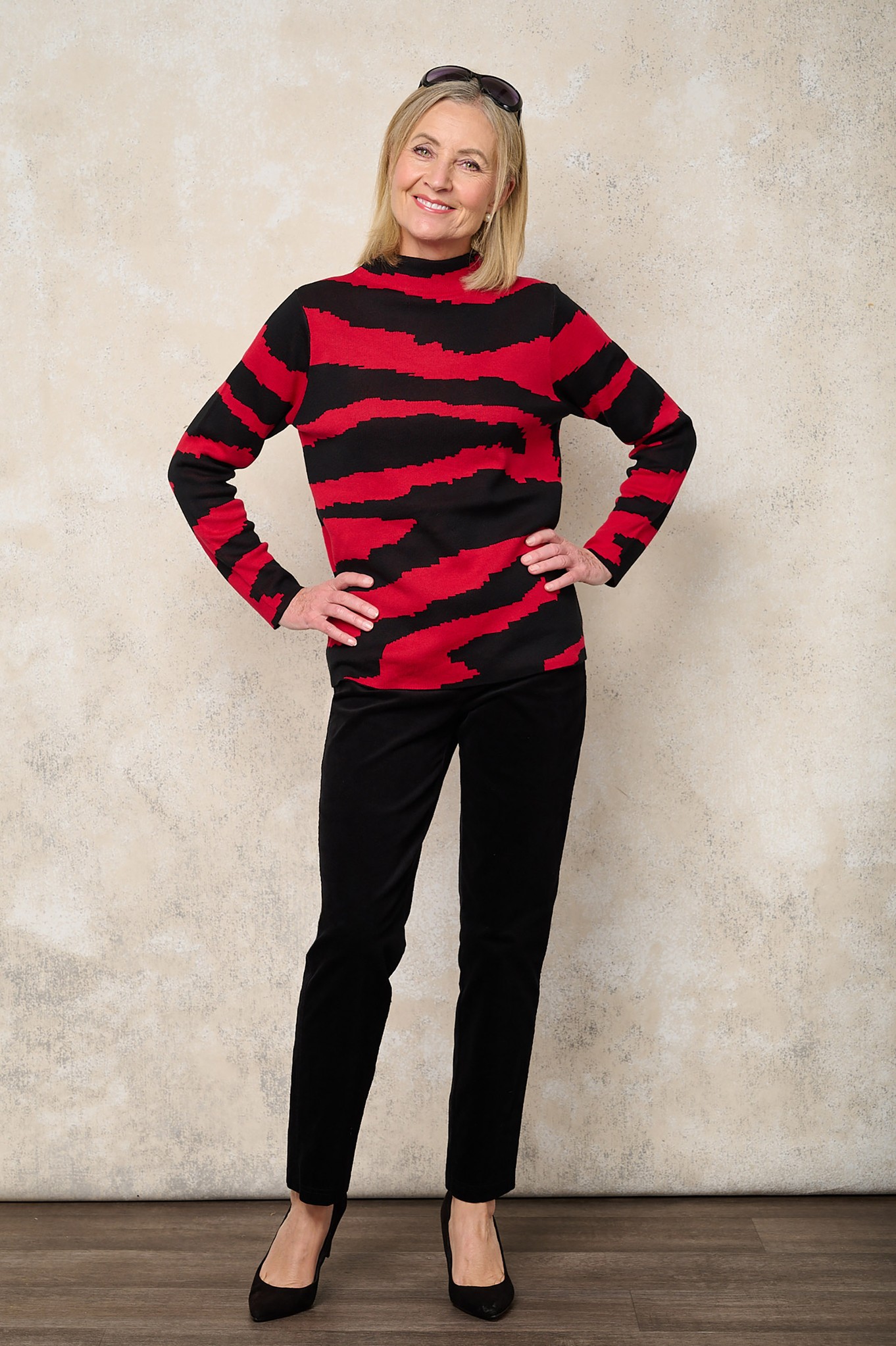 Robell Bella Petite Needlecord Trousers Black 90