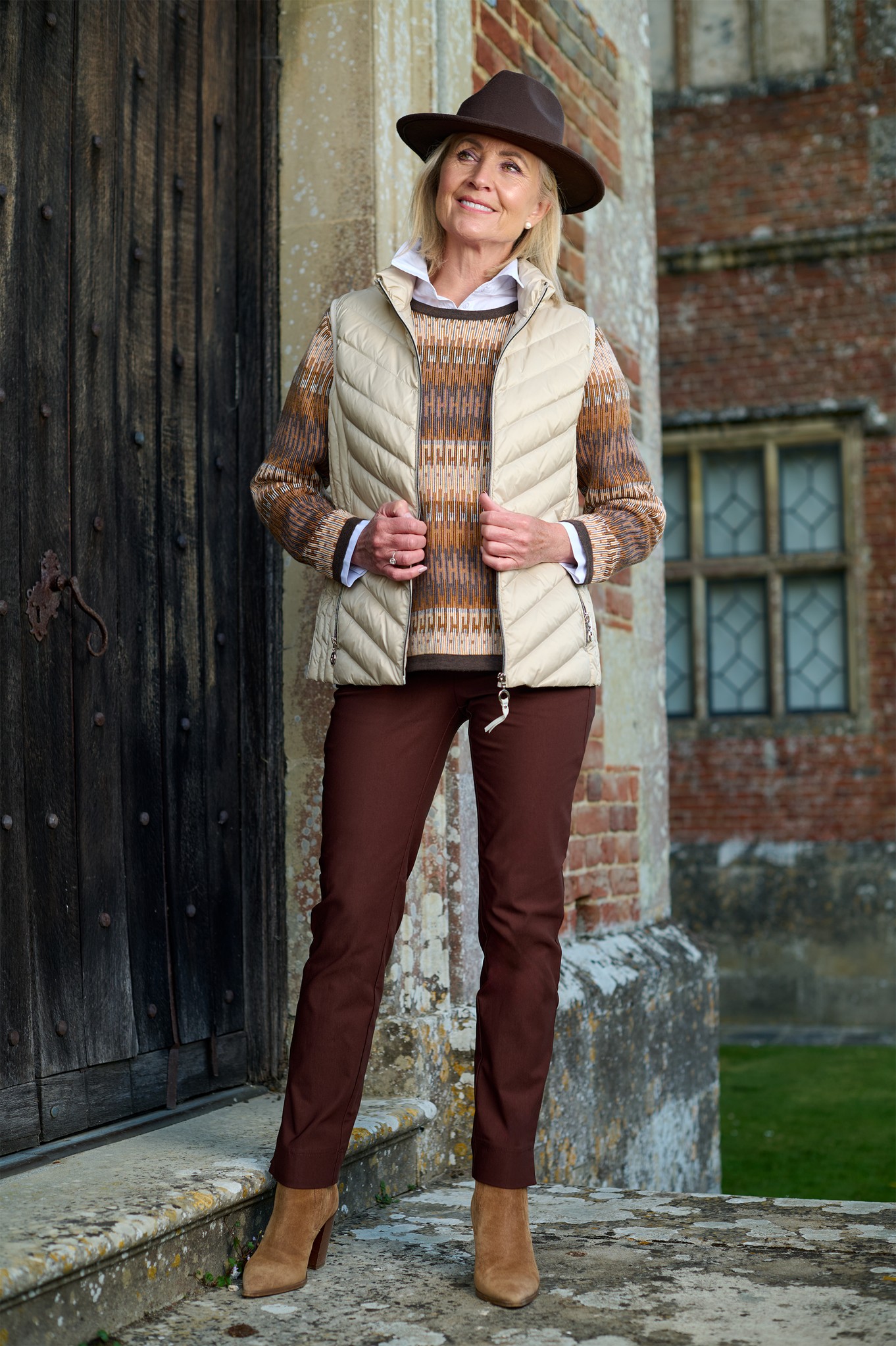 Robell Marie Petite Winter Weight Trousers Light Brown 380