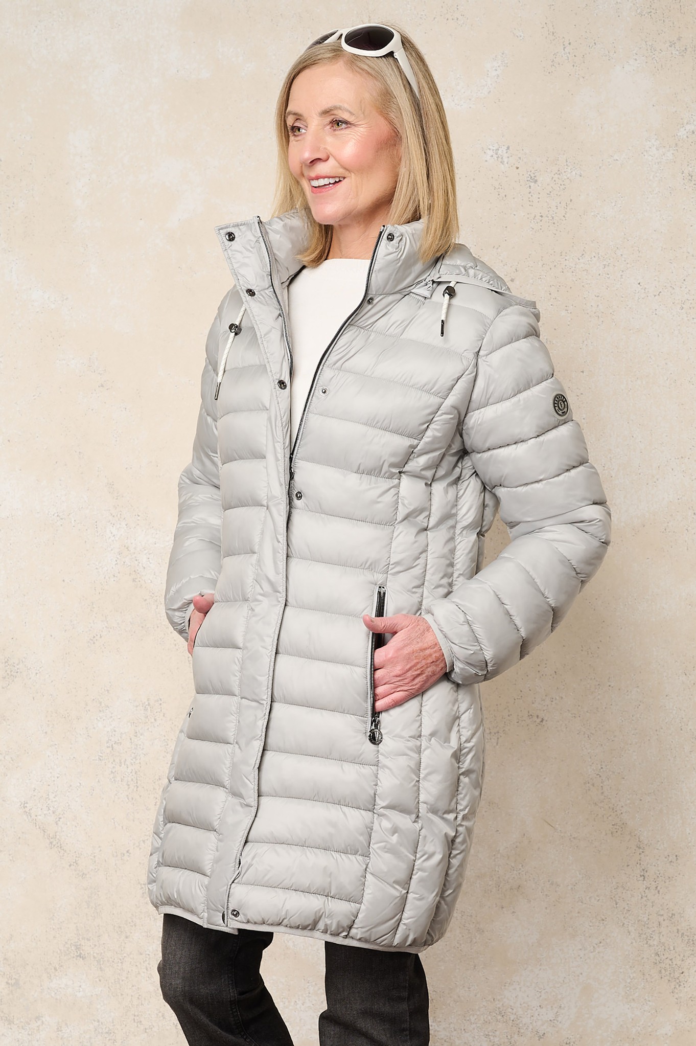 Frandsen Devonna Hooded Down Coat Stone Grey 92