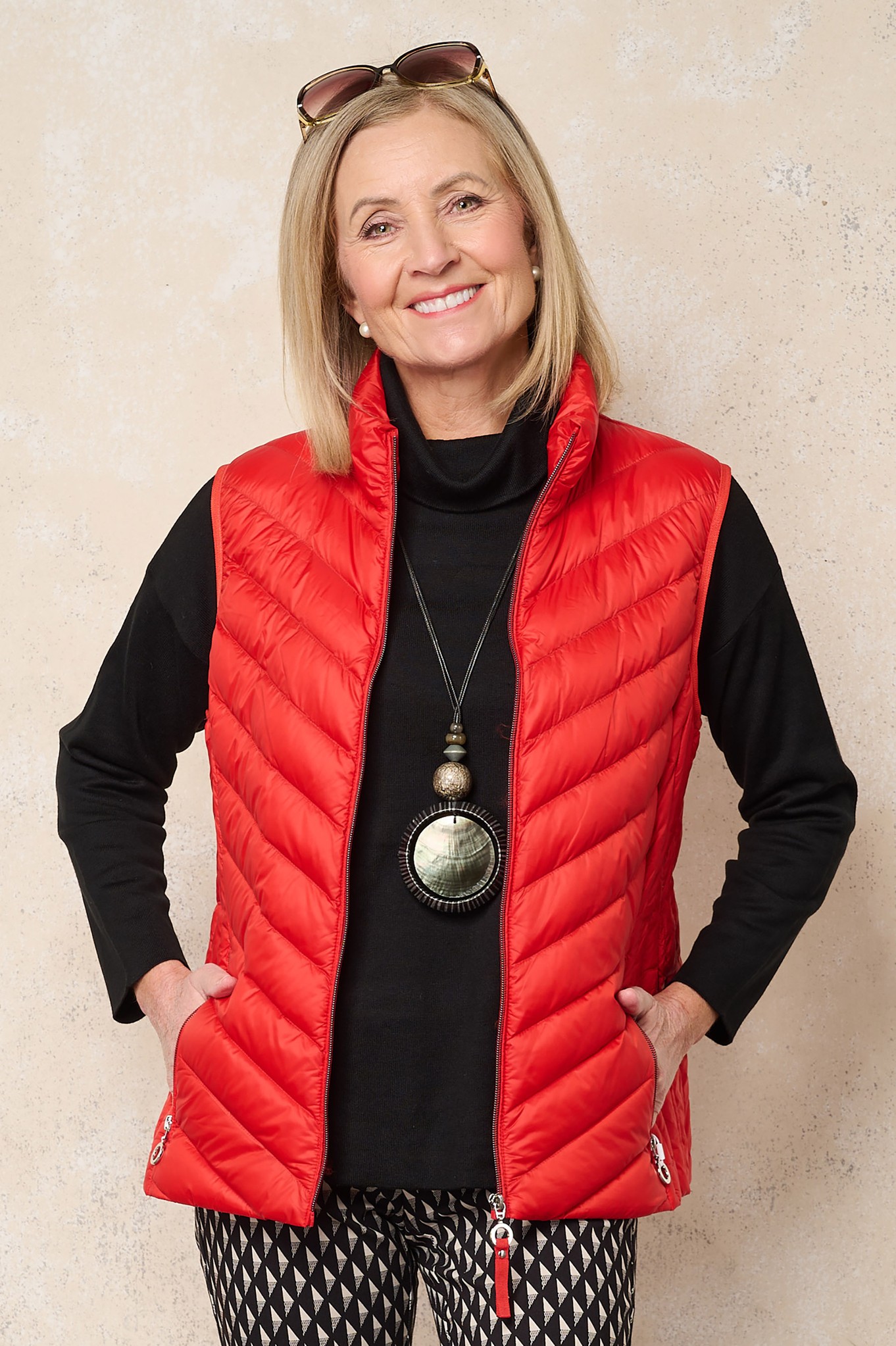 Frandsen Jensine Down Gilet Poppy Red 46