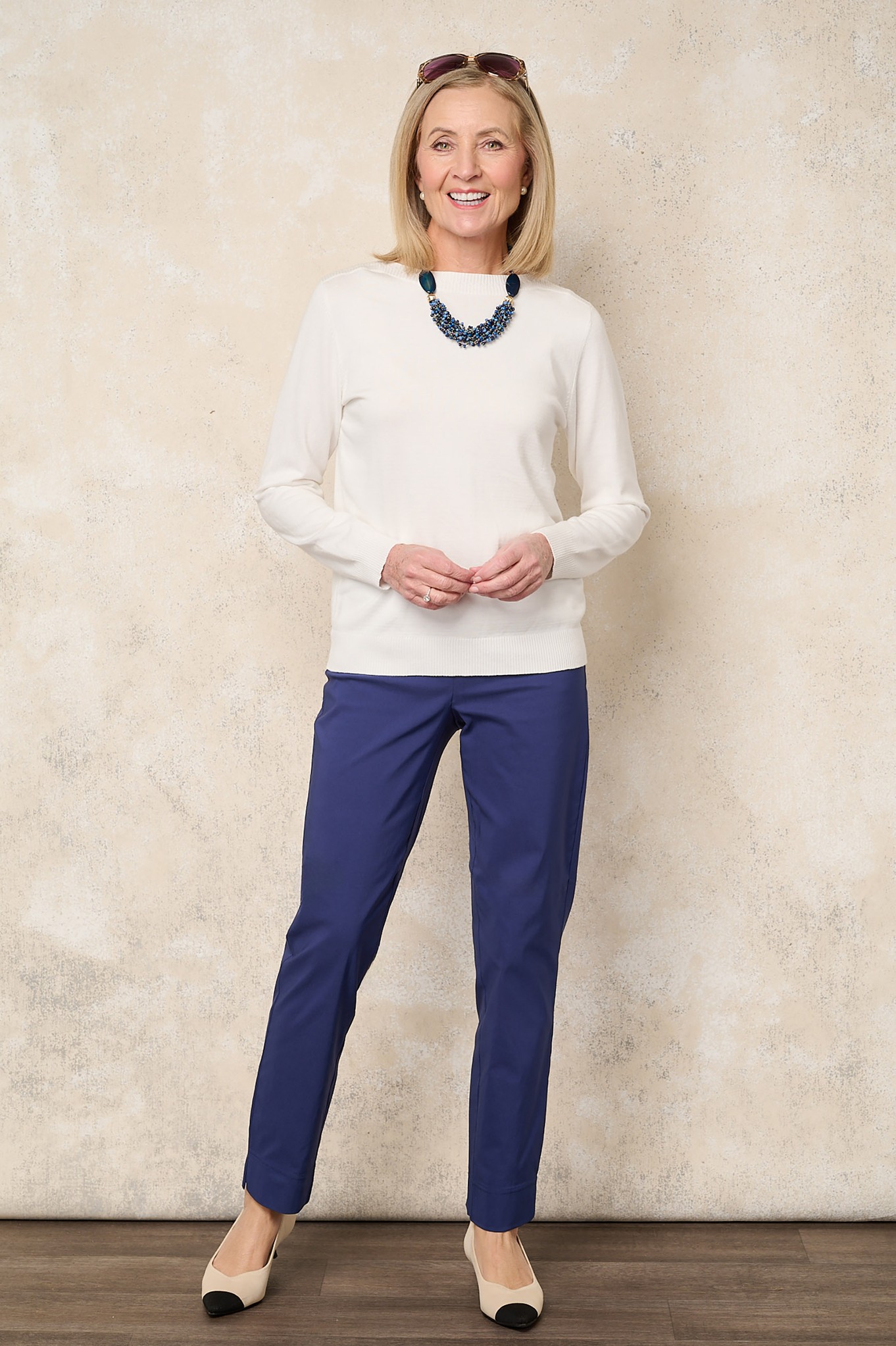 Robell Marie Petite Trousers Twilight Blue 670