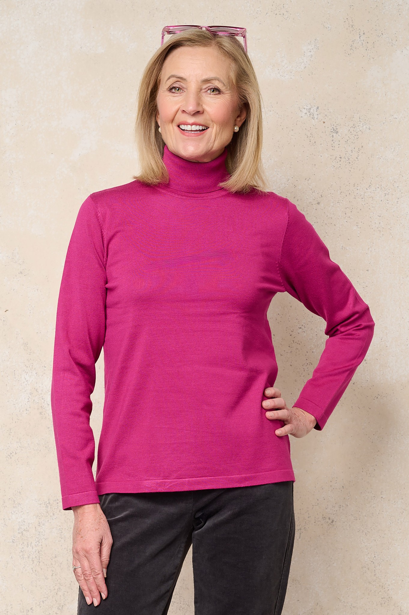 Sunday Polo Neck Sweater Magenta Haze 552