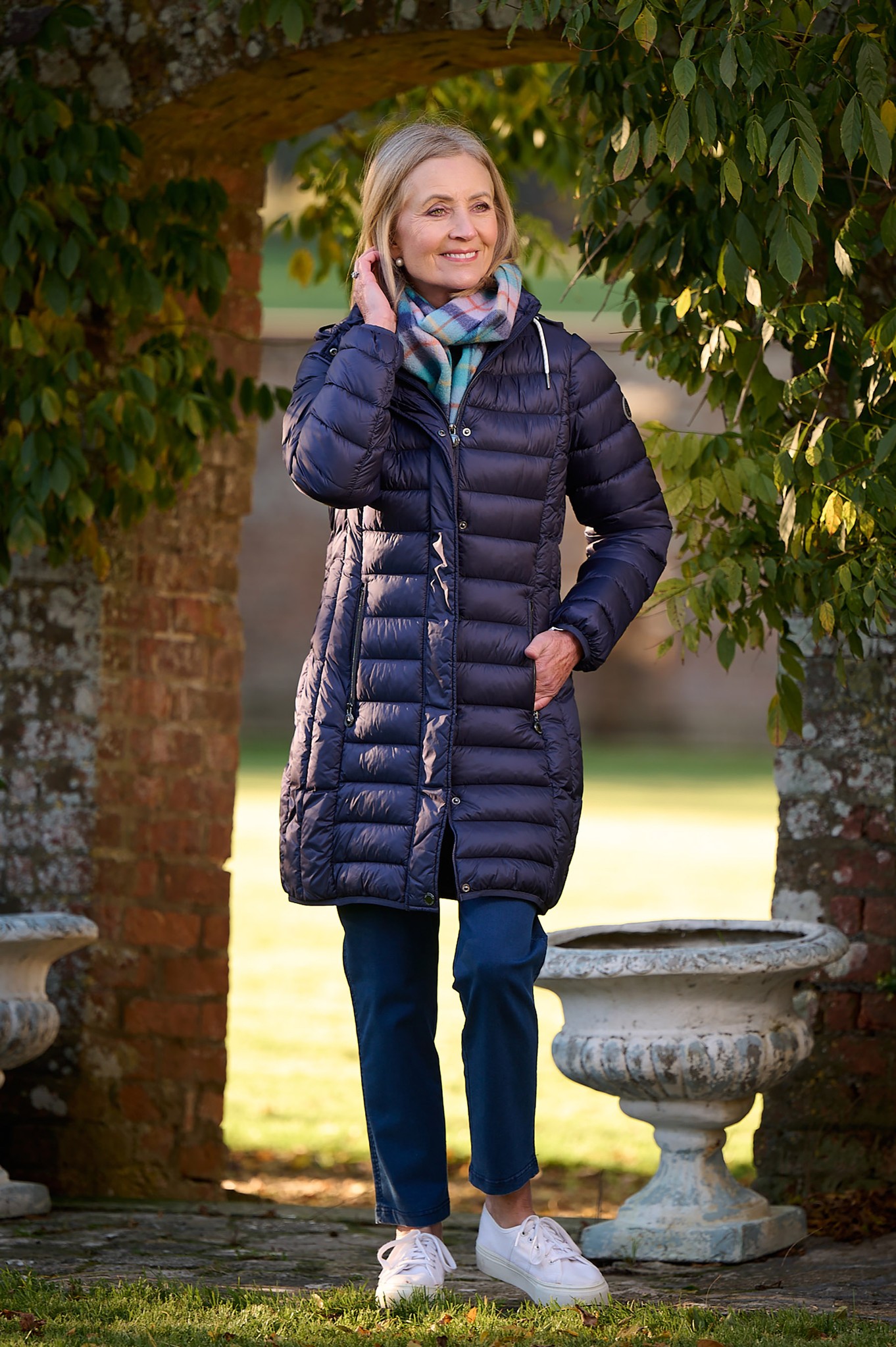 Frandsen Devonna Hooded Down Coat Navy 69