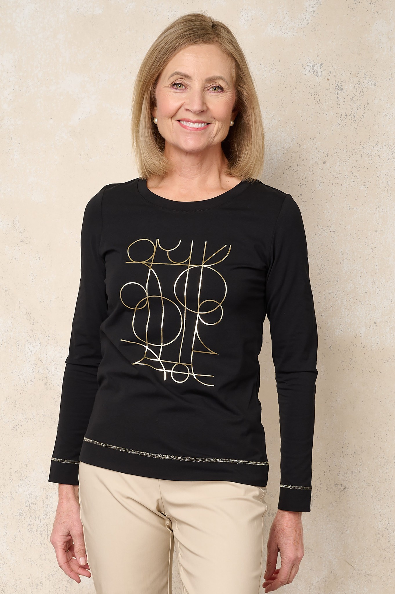 I’cona Embellished Luxe Jersey Top Black 90