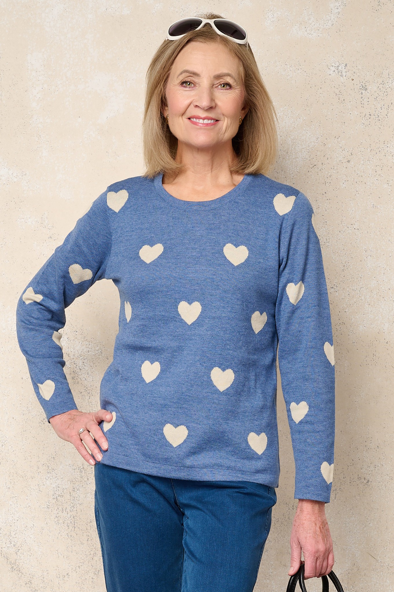Sunday Havana Heart Jumper Marina Blue 6411