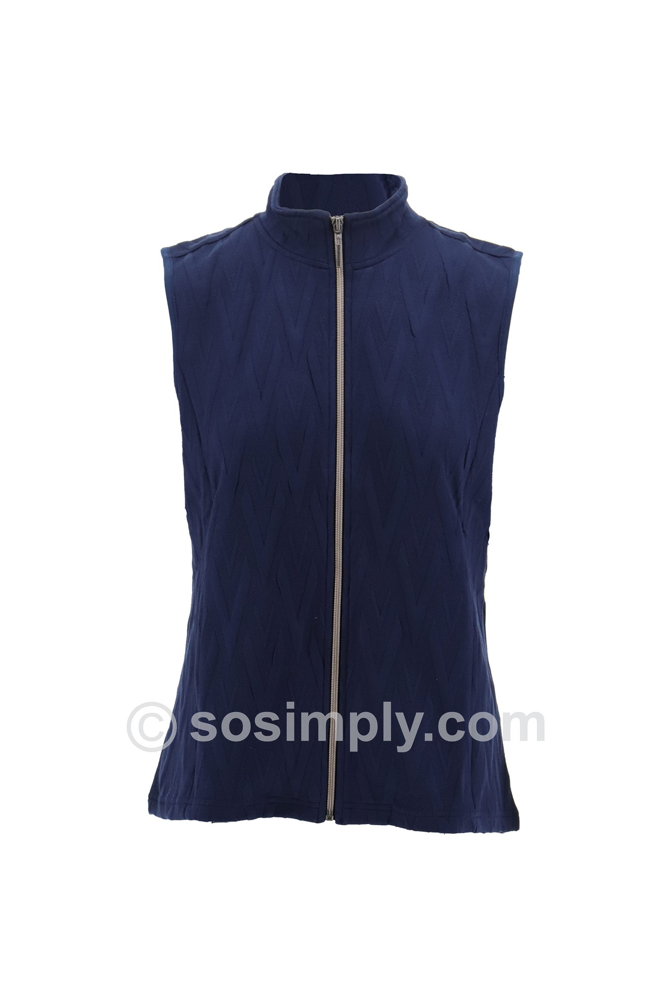 Sunday Melania Jersey Chevron Knit Waistcoat Navy 69