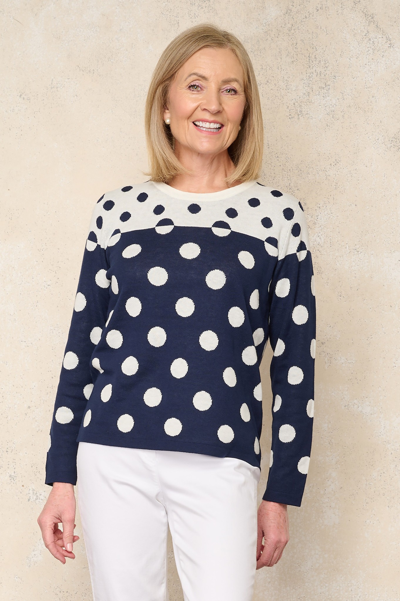 Sunday Louiza Dot Jumper Navy 69