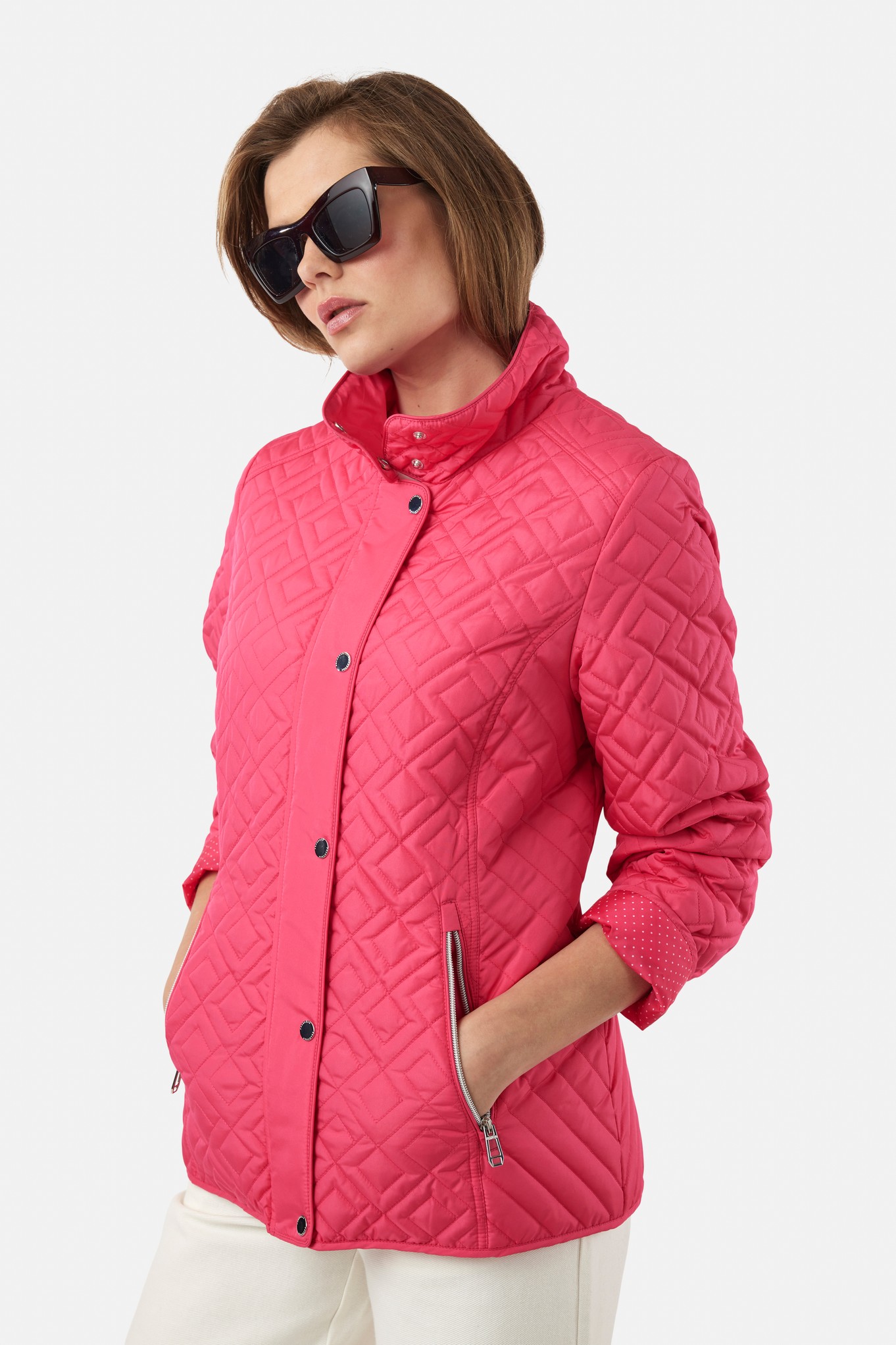 Frandsen Della Diamond Quilted Jacket Pink 43