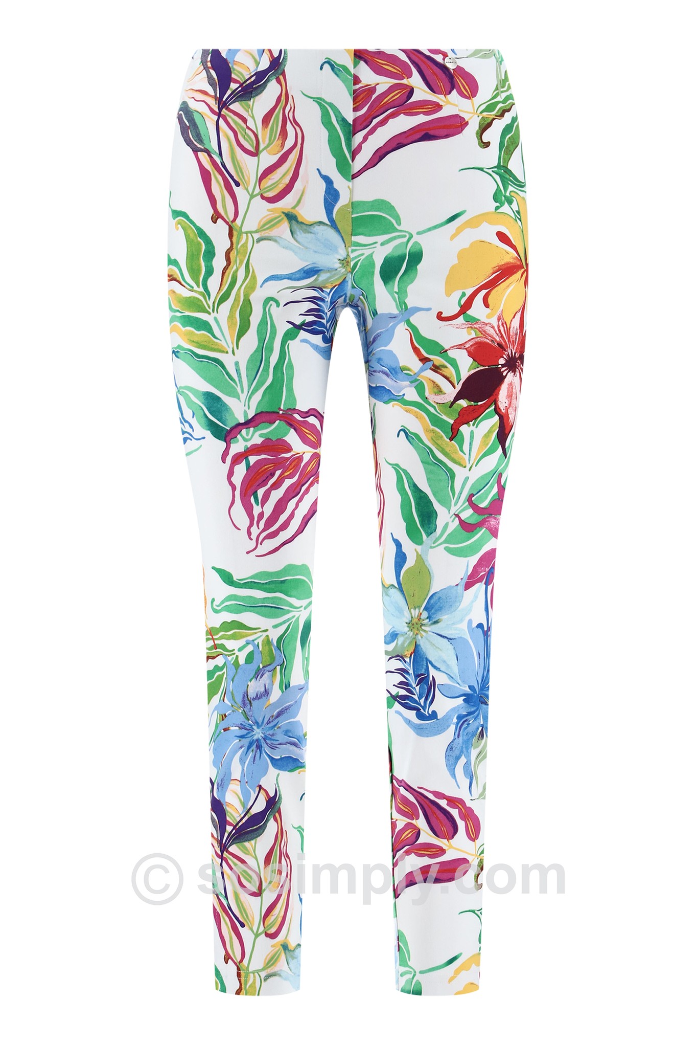 Robell Lena 09 Tropic Folia Ankle Grazers White 10