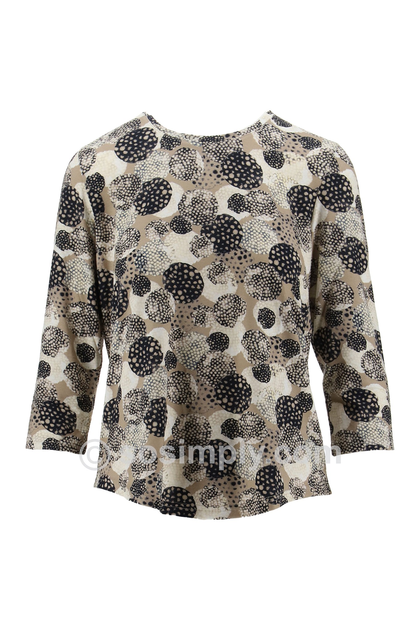 Sunday Mina Abstract Jersey Top Pebble 131