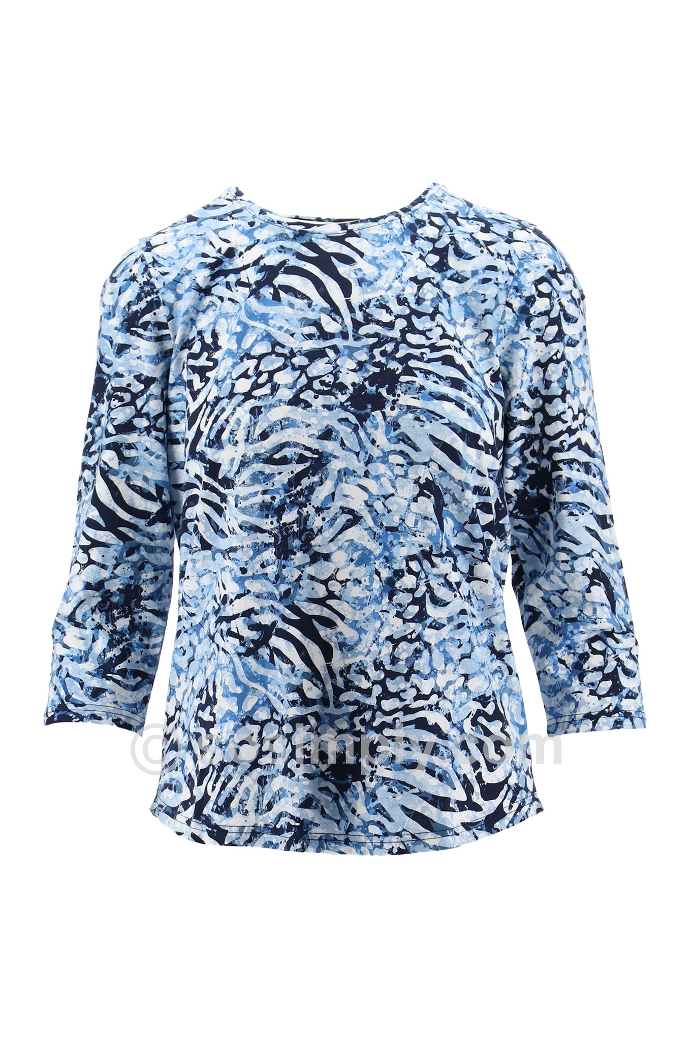 Sunday Veda Abstract Jersey Top Light Blue 63