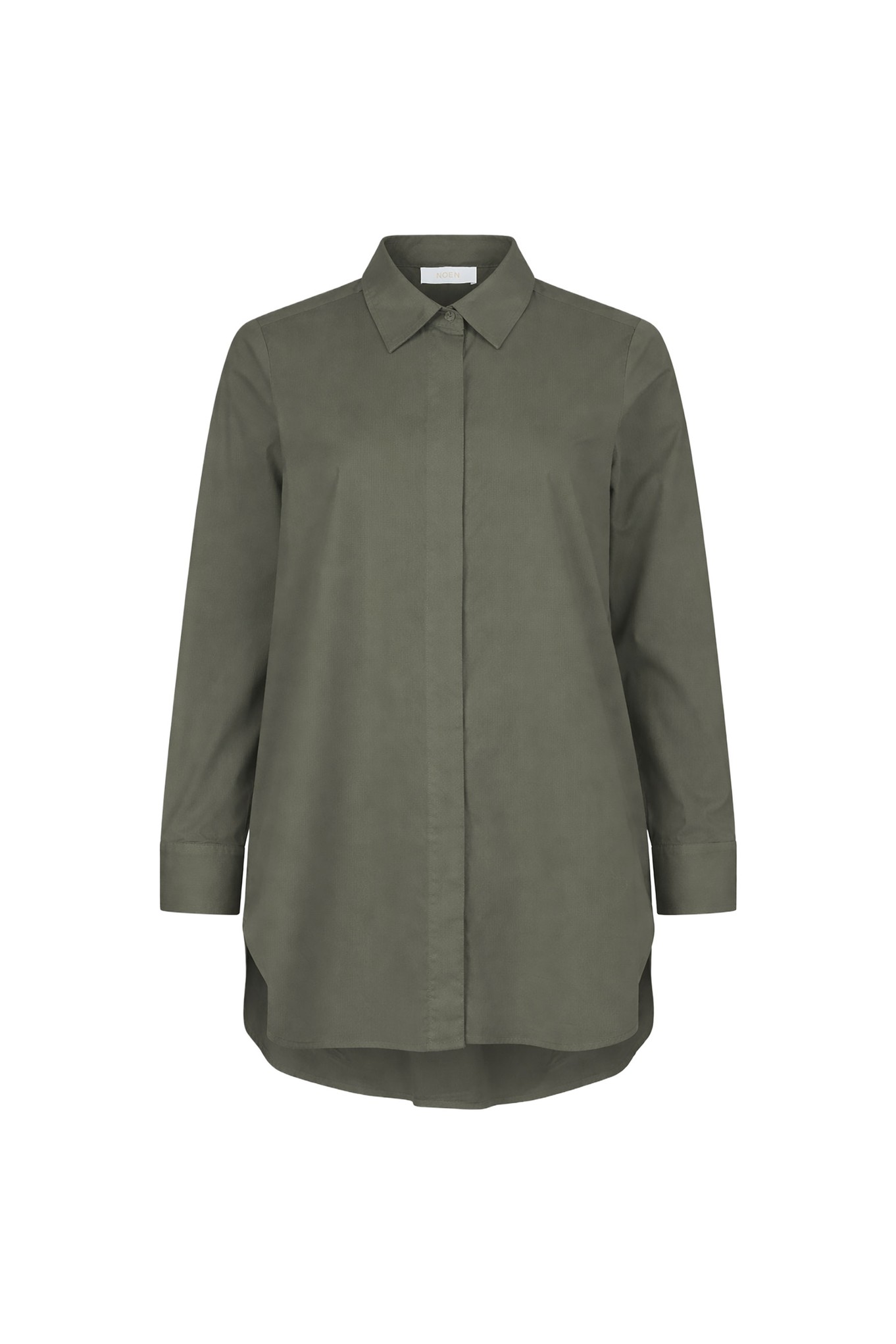 Noen Cotton Rich Relaxed Shirt Olive Green 87