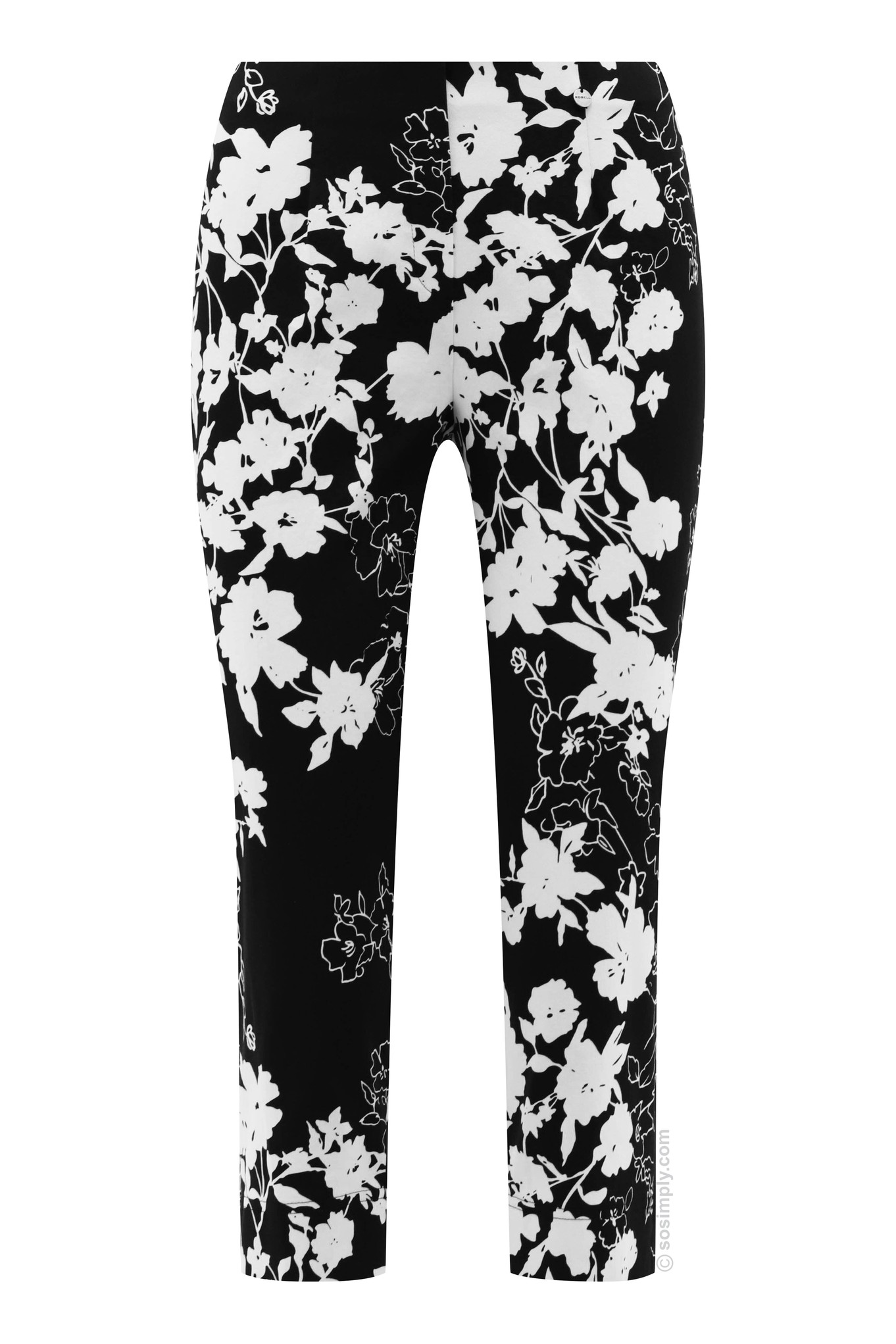 Robell Marie 07 Mono Floral Print Crop