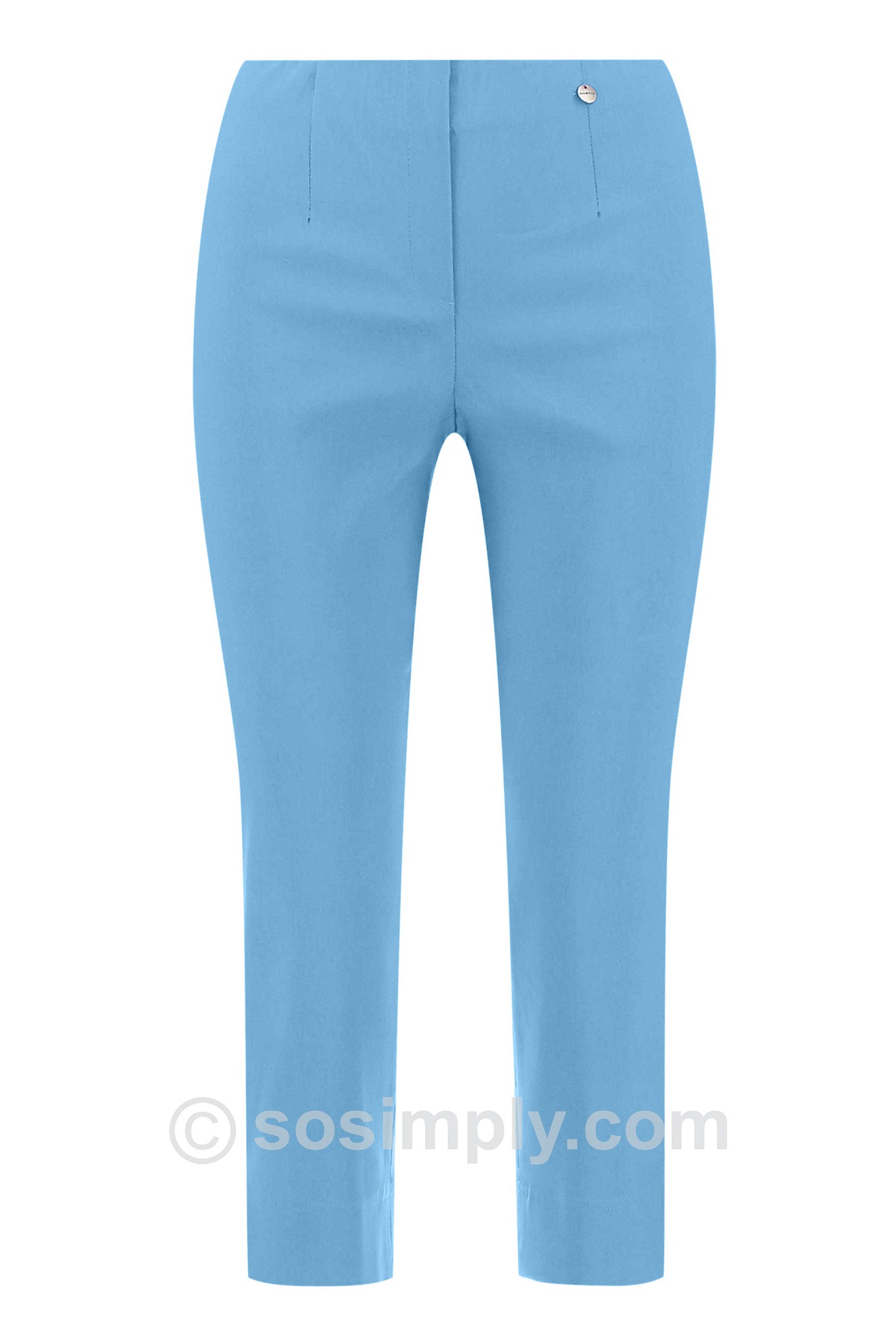 Robell Marie 07 Crop Trouser Soft Sky Blue 617
