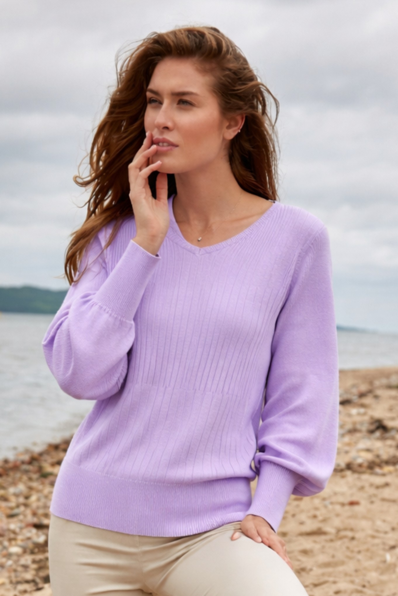 Sunday Kammi Ribbed Jumper Light Lilac 53