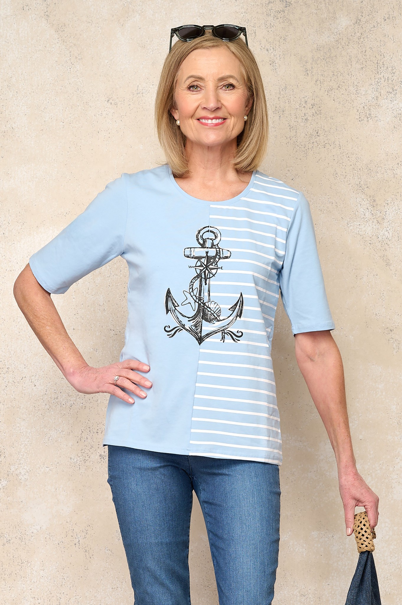 Sunday Sami Anchor T-Shirt Light Blue 63
