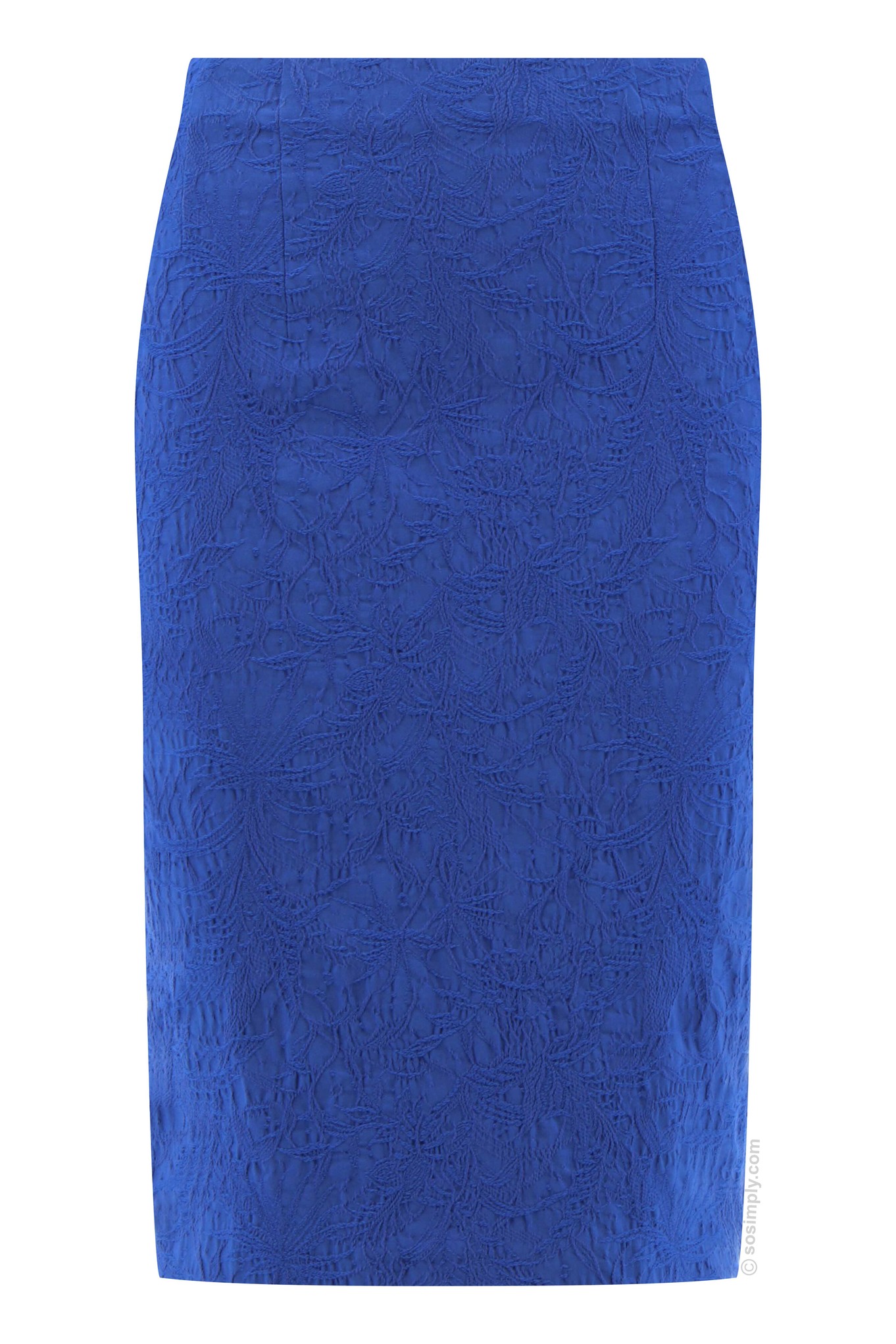 Royal blue jacquard top skirt