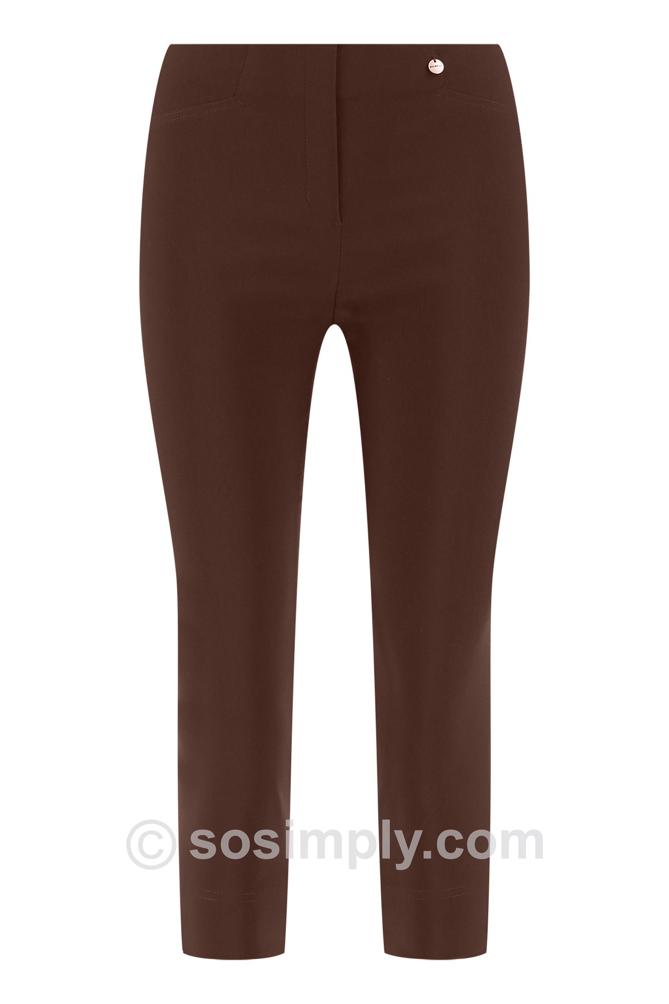 Robell Rose 07 Cropped Trousers Espresso 191