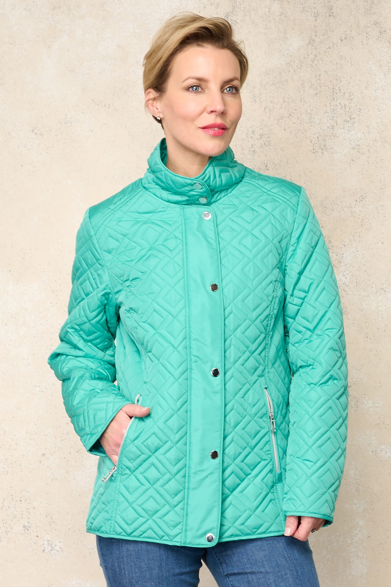 Frandsen Della Diamond Quilted Jacket Emerald Green 73