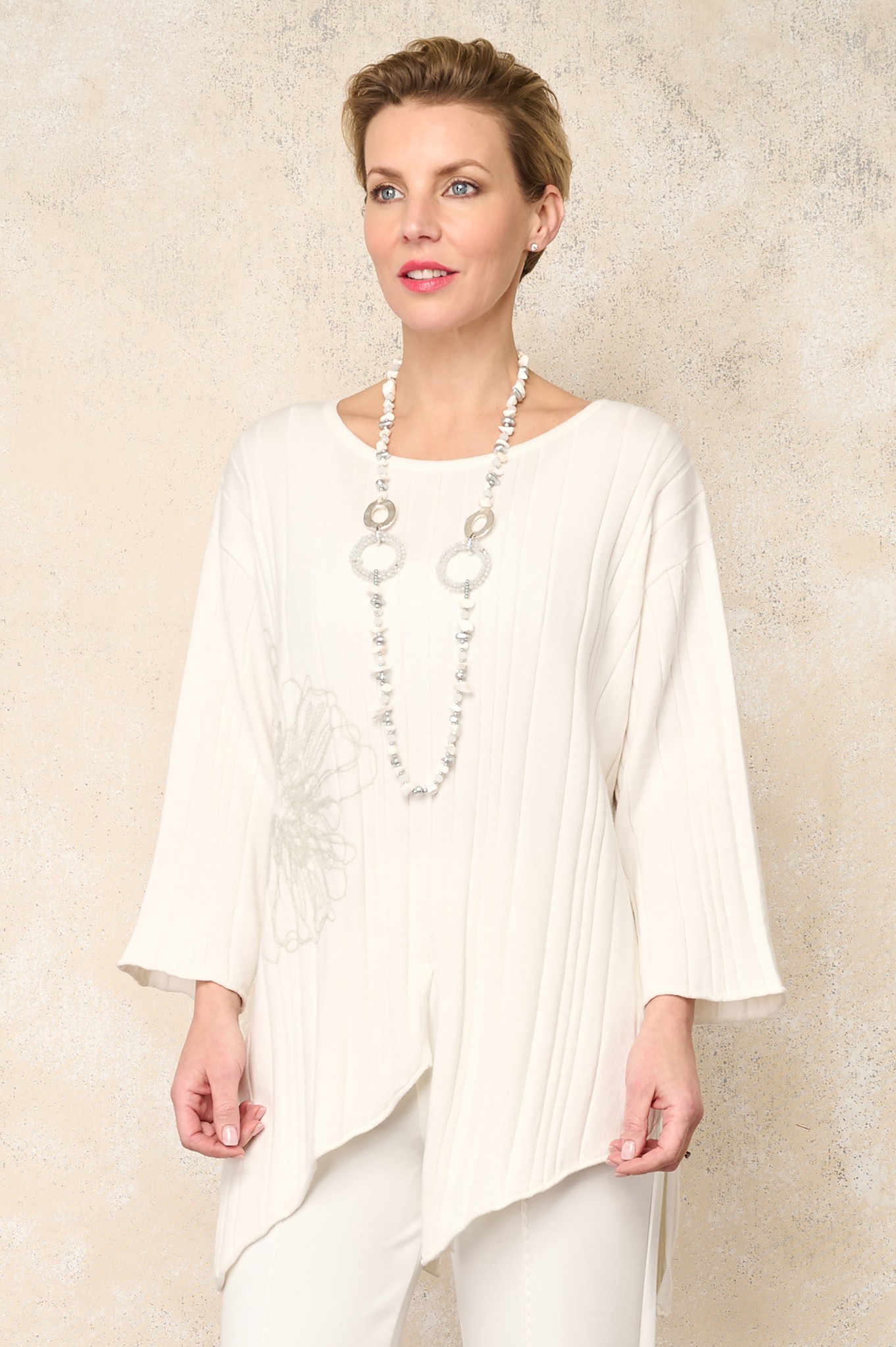 Noen Flora Tunic Top Cream 11