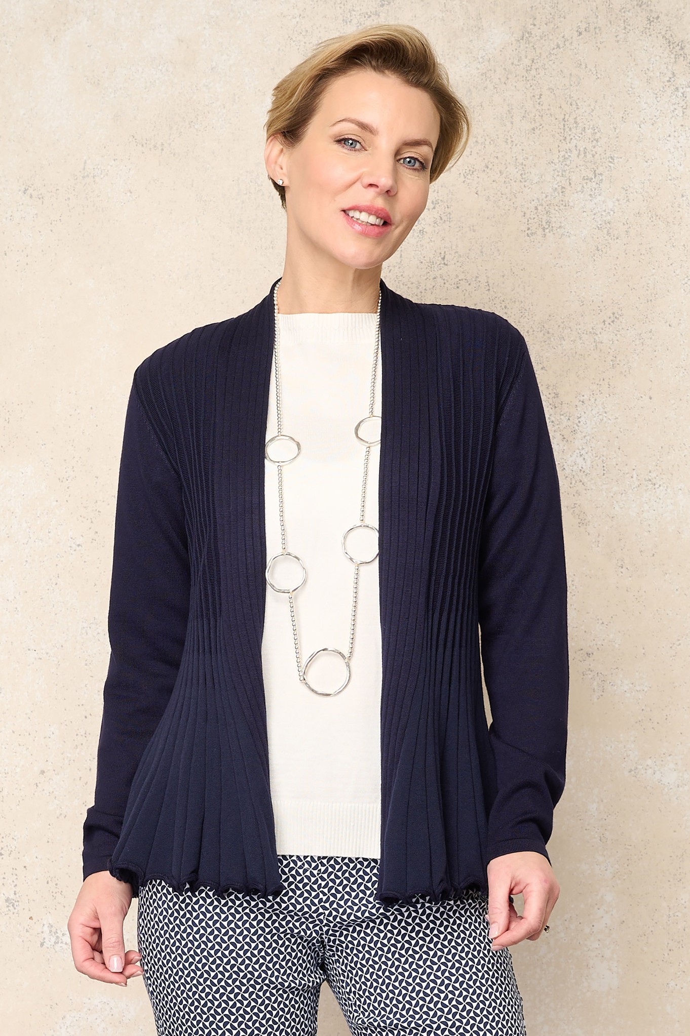 Sunday Reva Ribbed Cardigan Indigo Blue 67