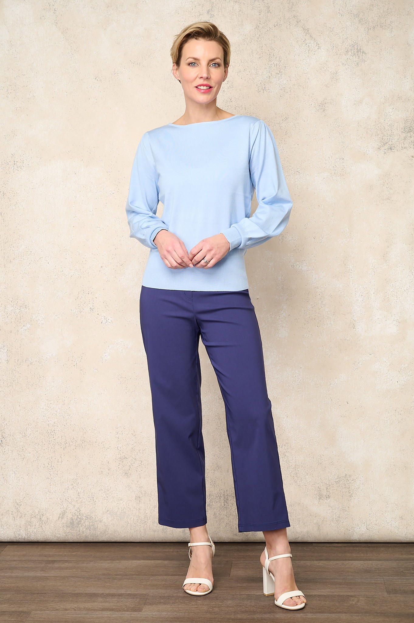 Robell Efi 09 Wide Leg Ankle Grazer  French Blue 68