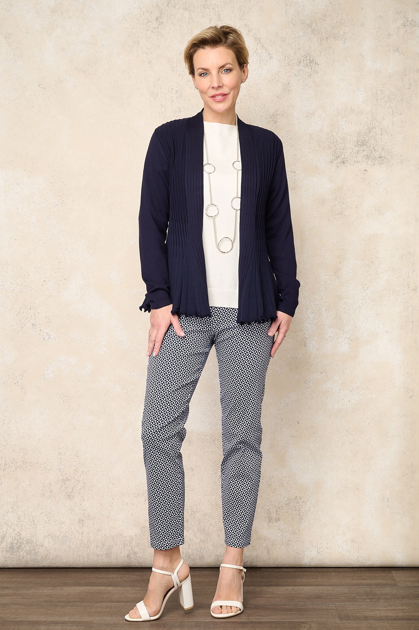 Robell Bella 09 Calissa Geo Ankle Grazer Navy 69