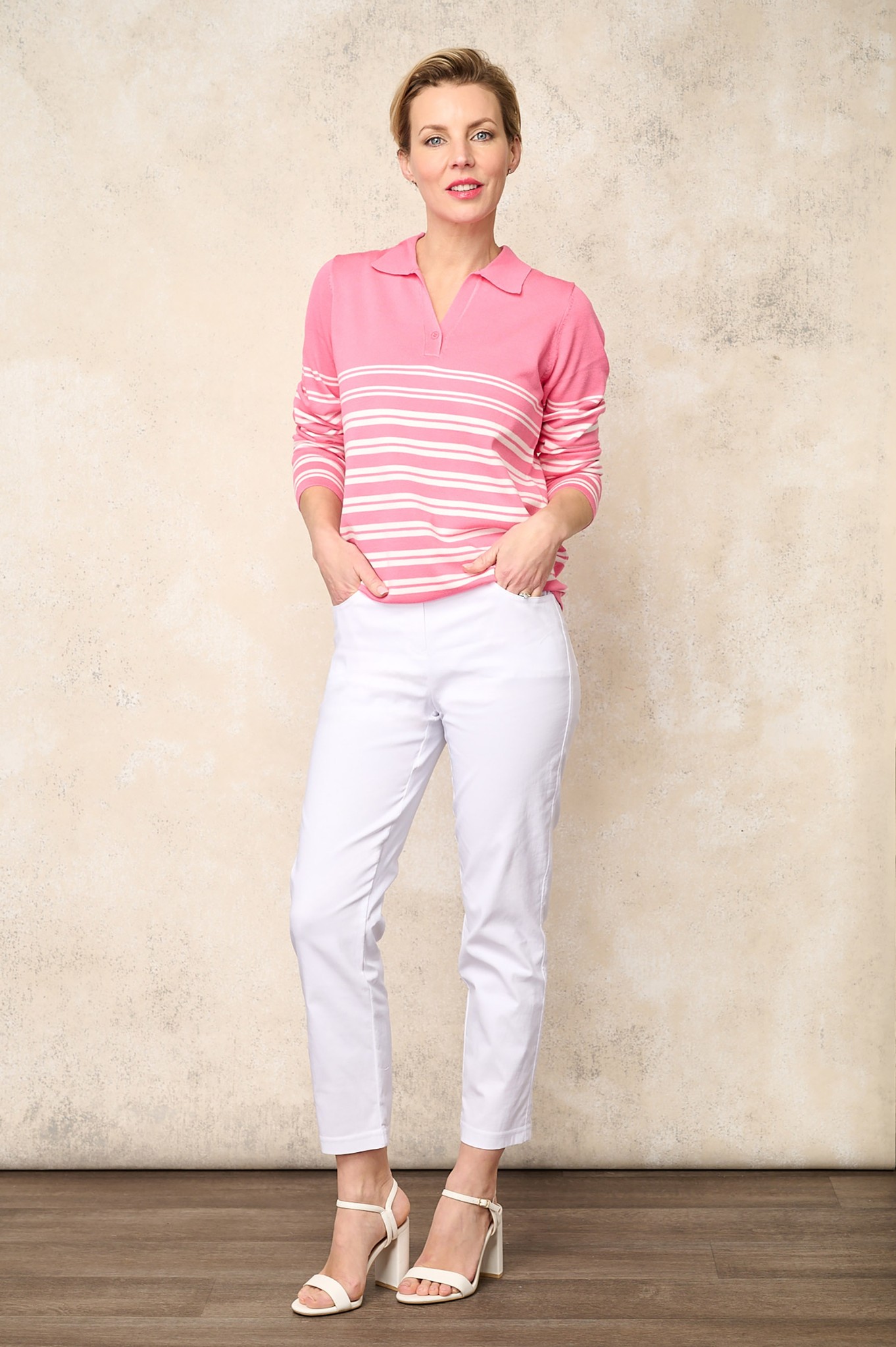 Robell Bella 09P Denim Jean White 10