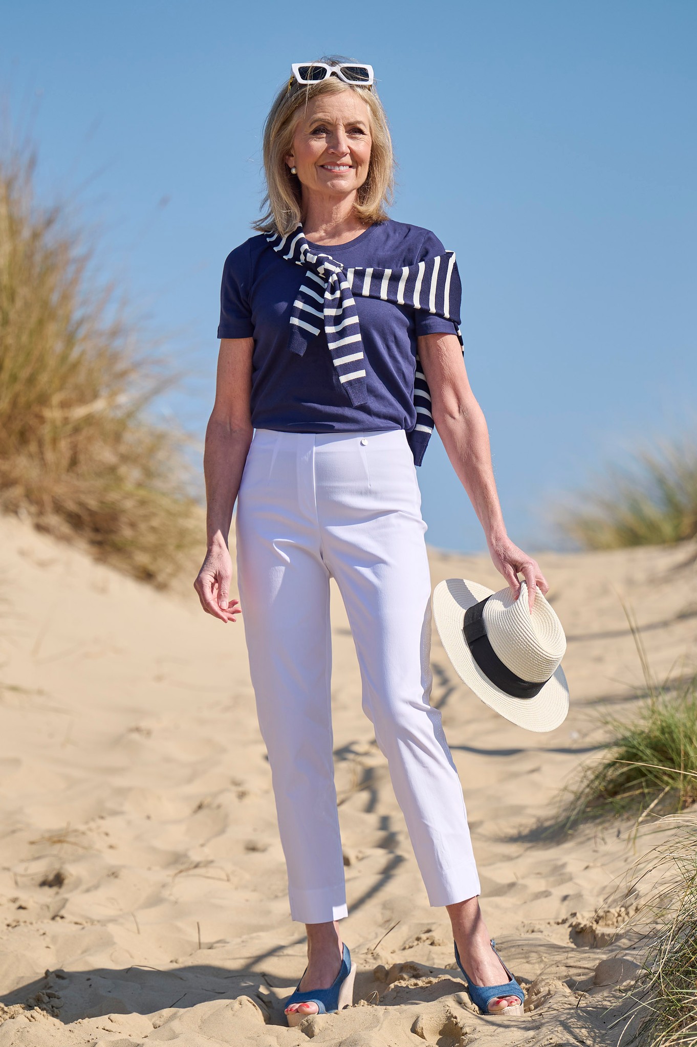 Marie Short Length Trousers White 10