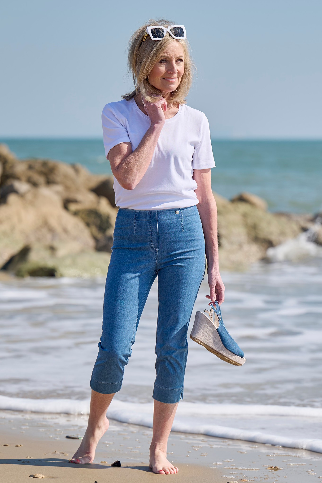 Robell Marie 07 Denim Crop Trouser Light Denim 62