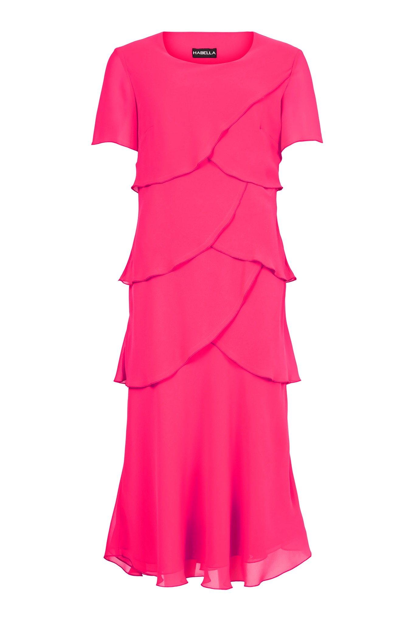 Habella Carmen Tier Dress Rose Red 44