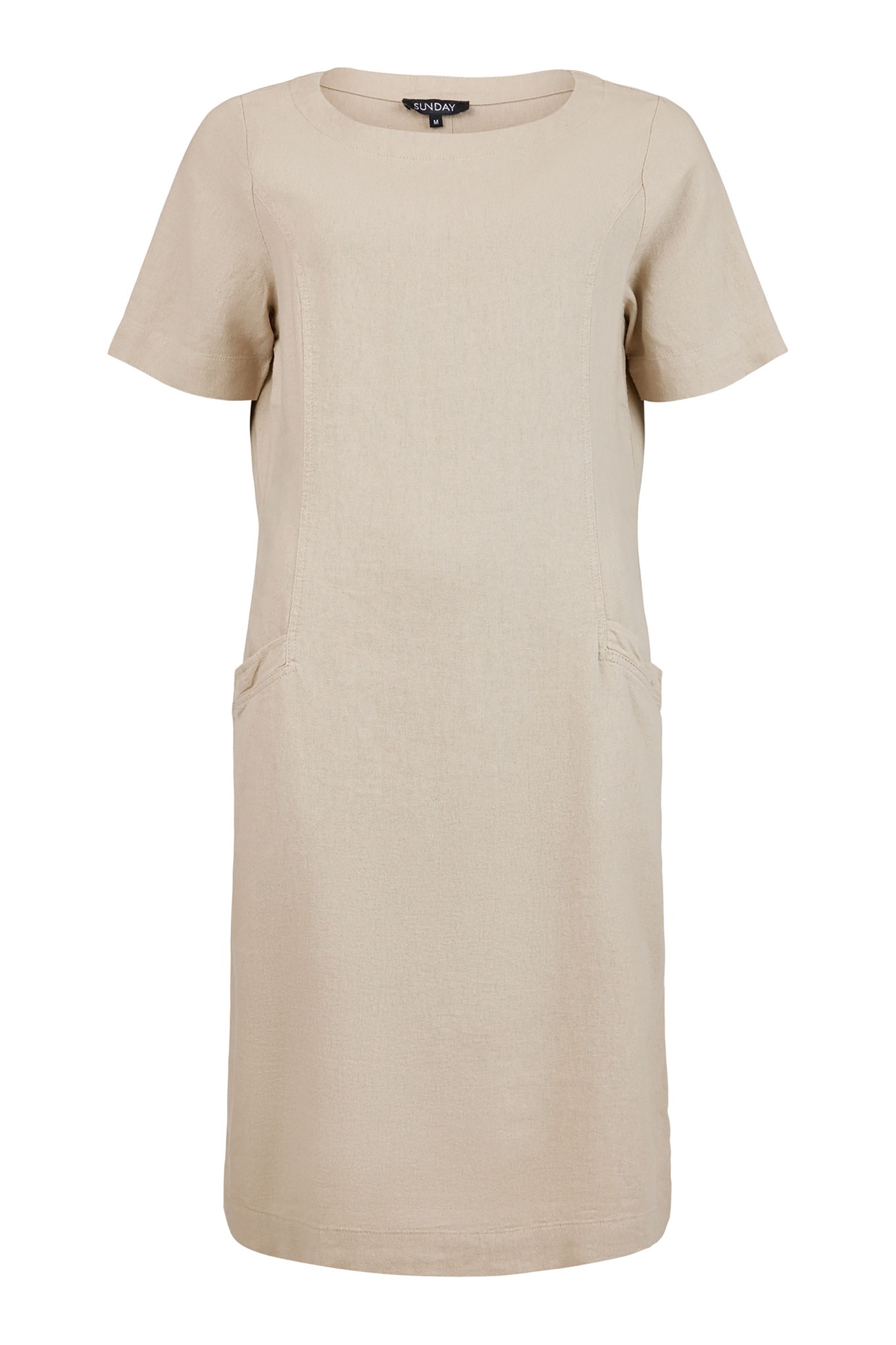 Sunday Palmira Scoop Neck Linen Dress Pebble 131