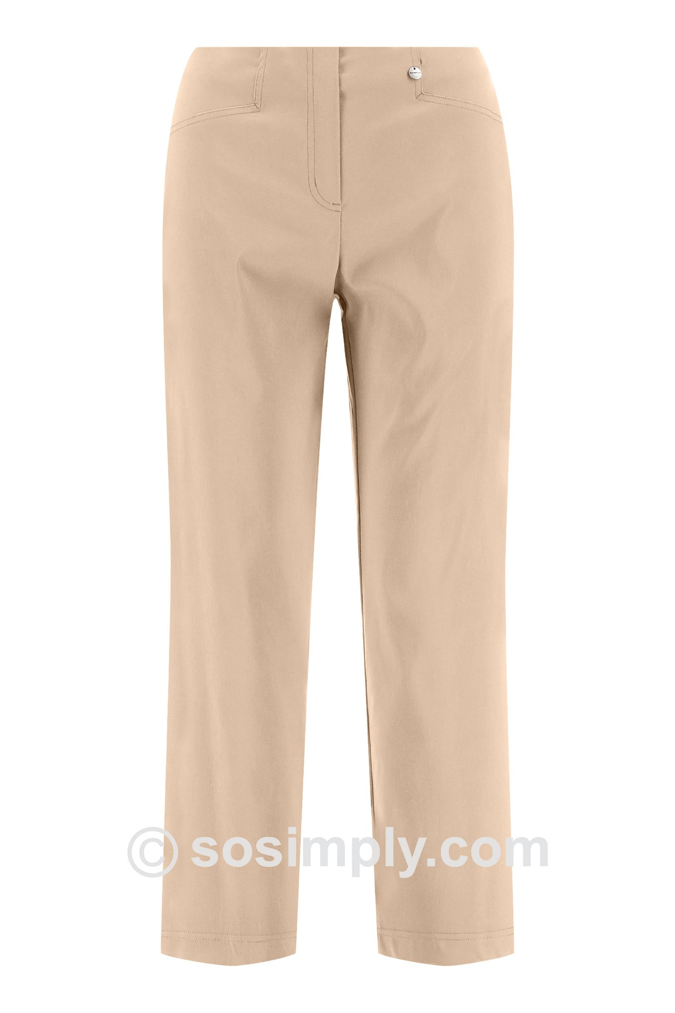 Robell Efi 09 Wide Leg Ankle Grazer  Beige 14