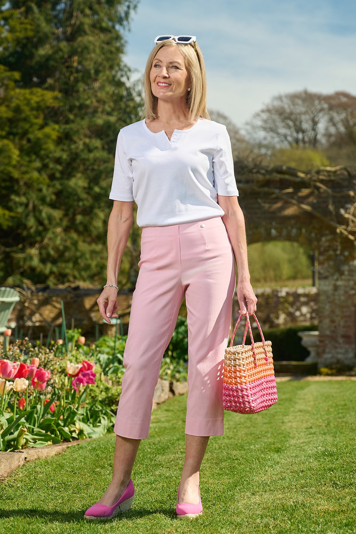 Robell Marie 07 Crop Trouser Soft Rose 410