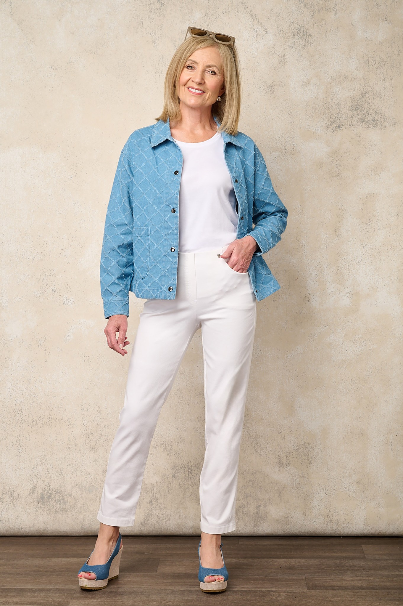 Robell Bella 09P Ankle Grazer Trouser White 10