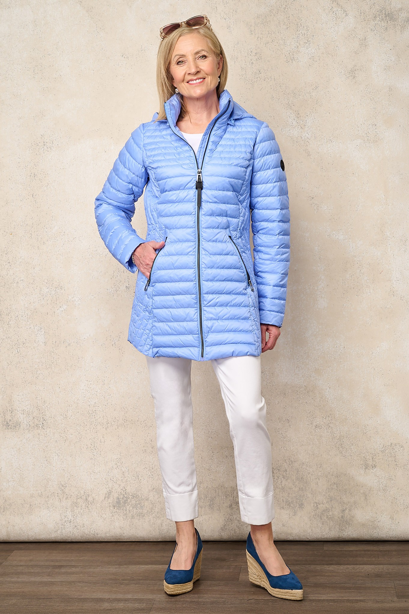 Frandsen Jayla Hooded Padded Coat Misty Blue 651