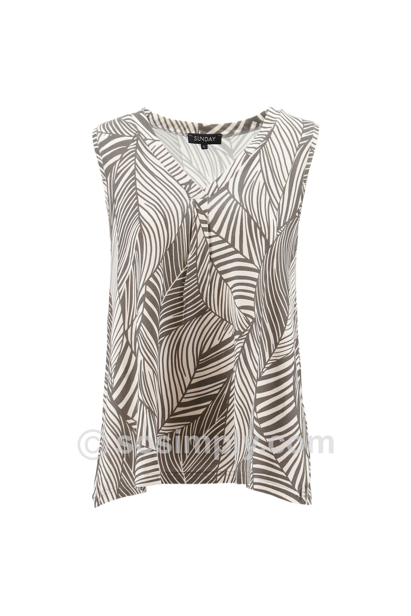 Sunday Palm Island Lines Vest Sage 98