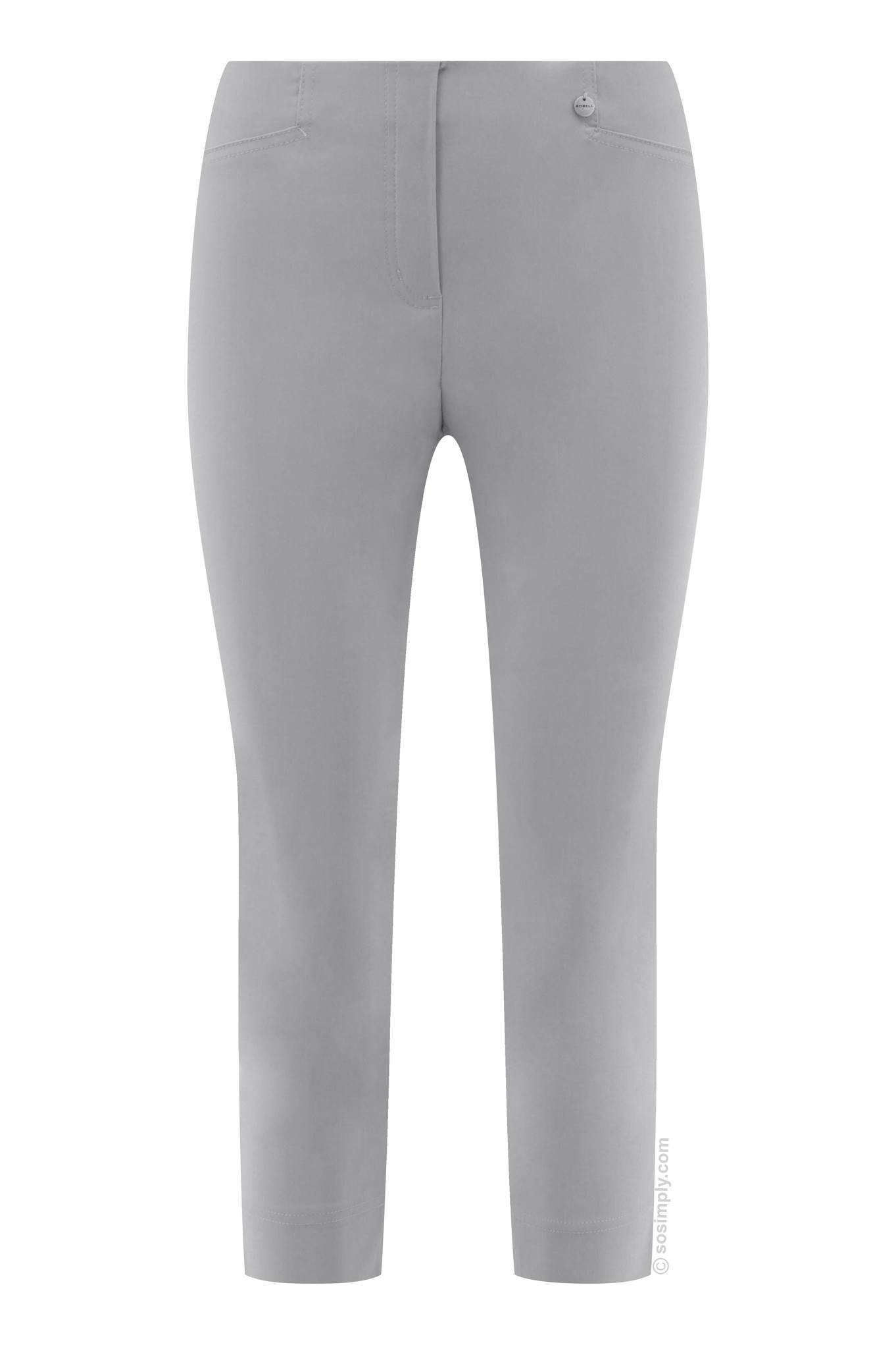 Robell Rose 07 Cropped Trousers Light Grey 920