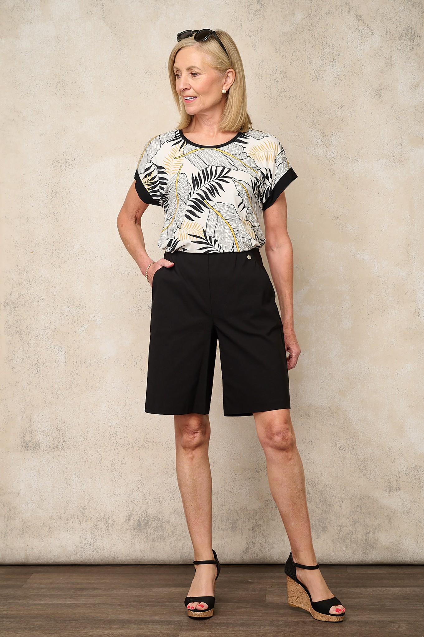 Robell Emma Relaxed Stretch 04 Shorts Black 90