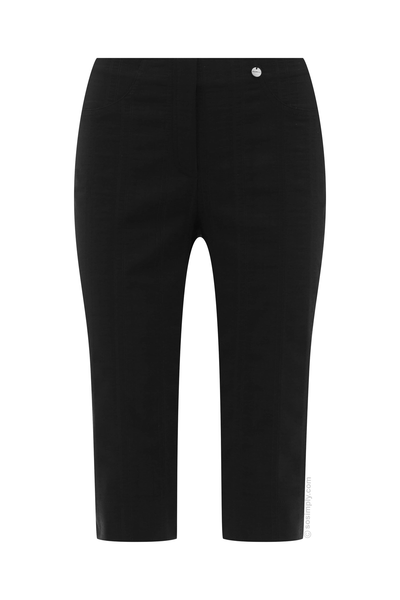 Robell Bella 05 Seersucker Shorts Black 90