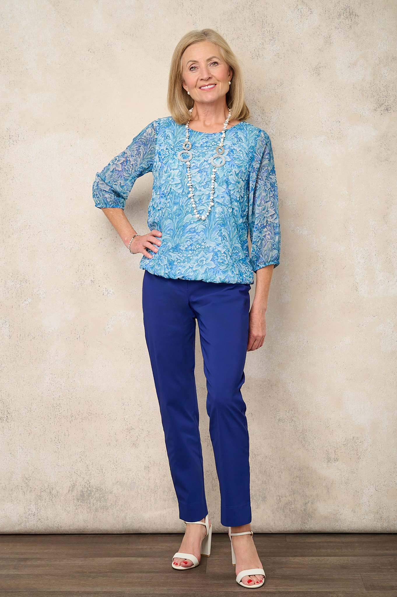 Robell Marie Full Length Trouser Ink Blue 661
