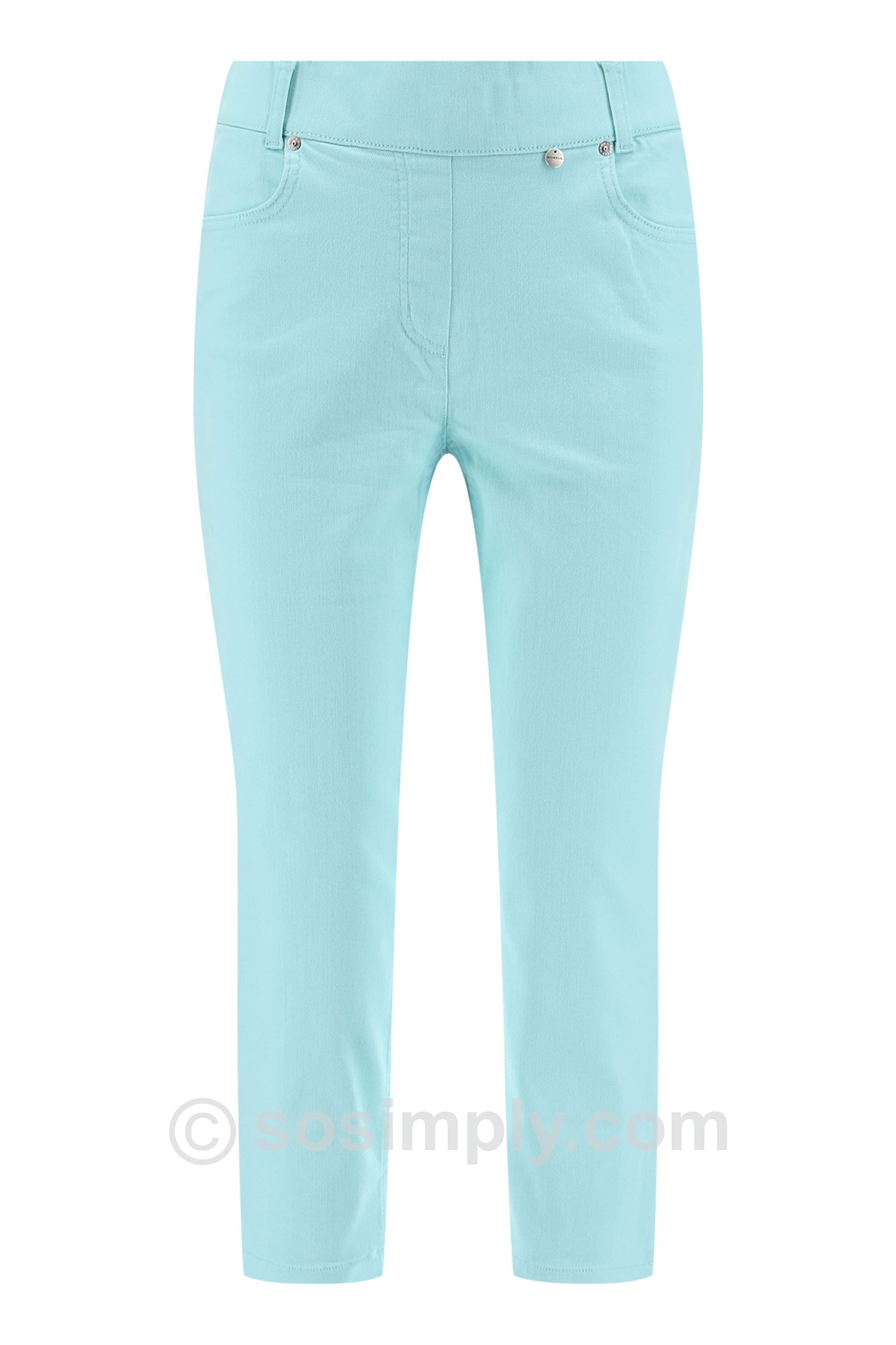 Robell Rose 07 Super Light Denim Crop Paradise Blue 71