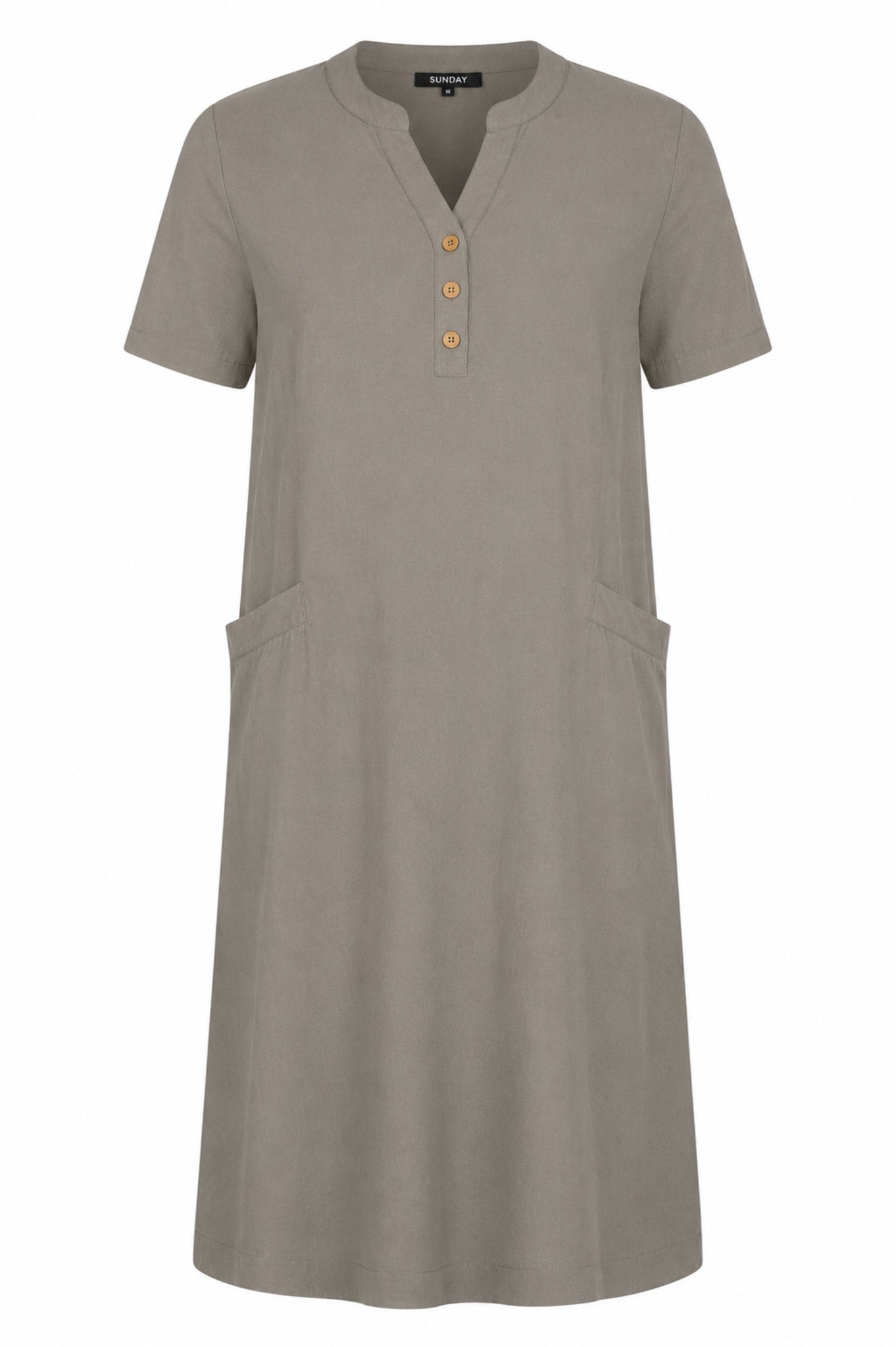 Sunday Palmira Button Neck Linen Dress Sage 98