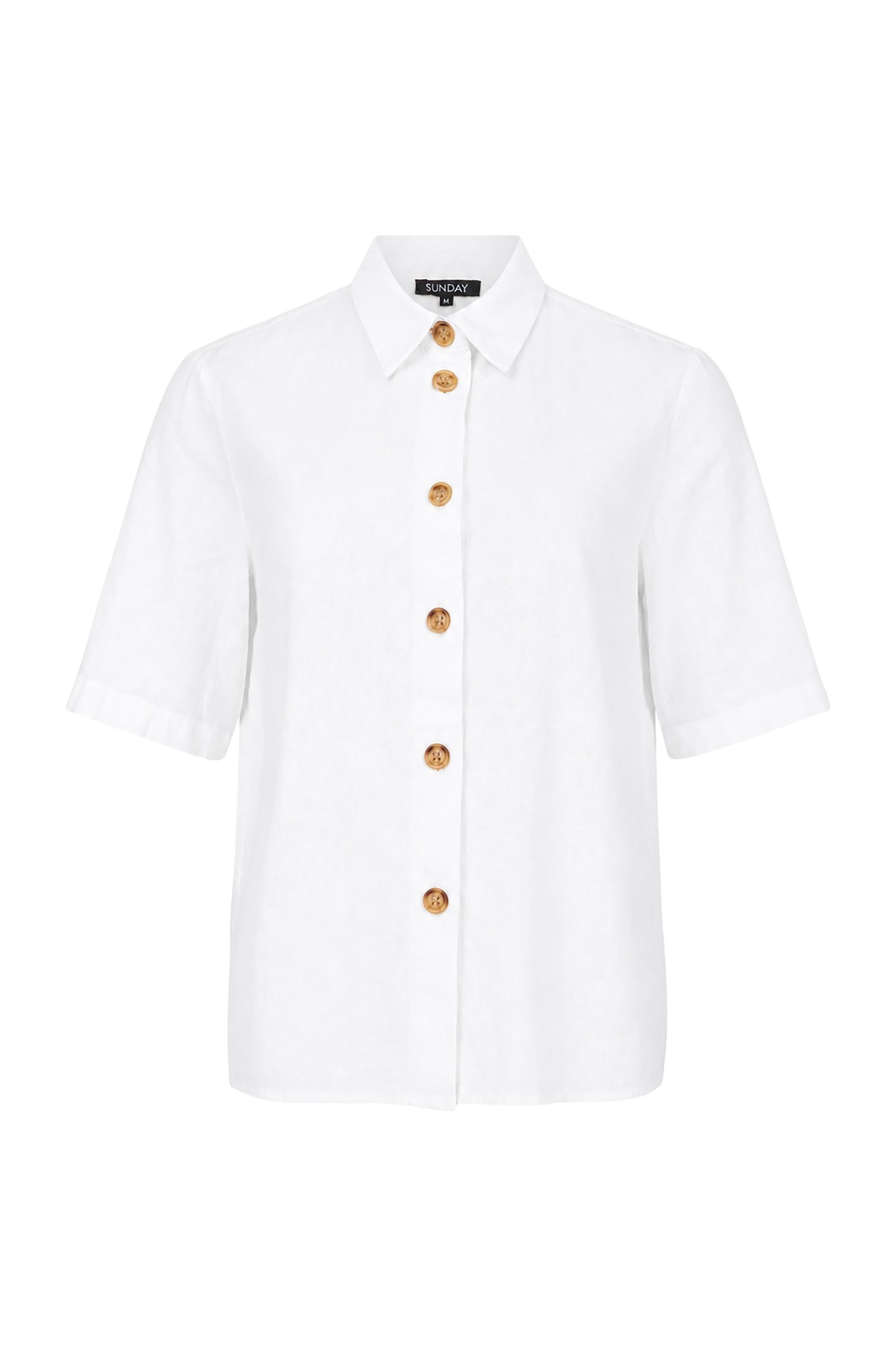 Sunday Palmira Button Linen Shirt White 10